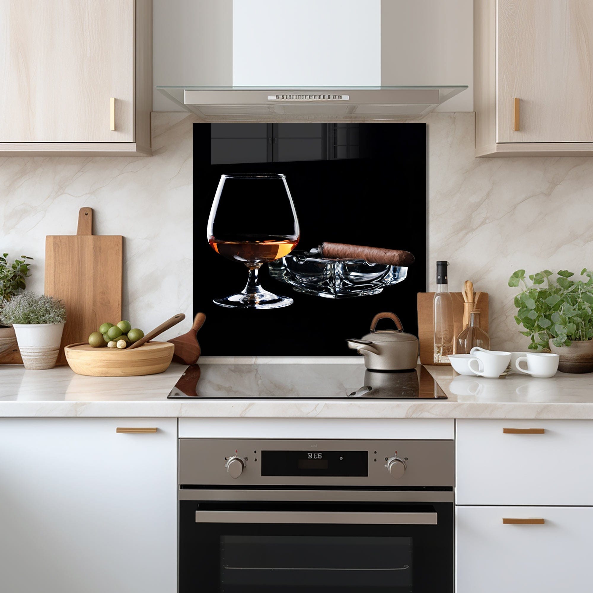 Artronauts Glass Print 60x60 cm | 23.6"x23.6" Whiskey and Cuban - Glass Splashback