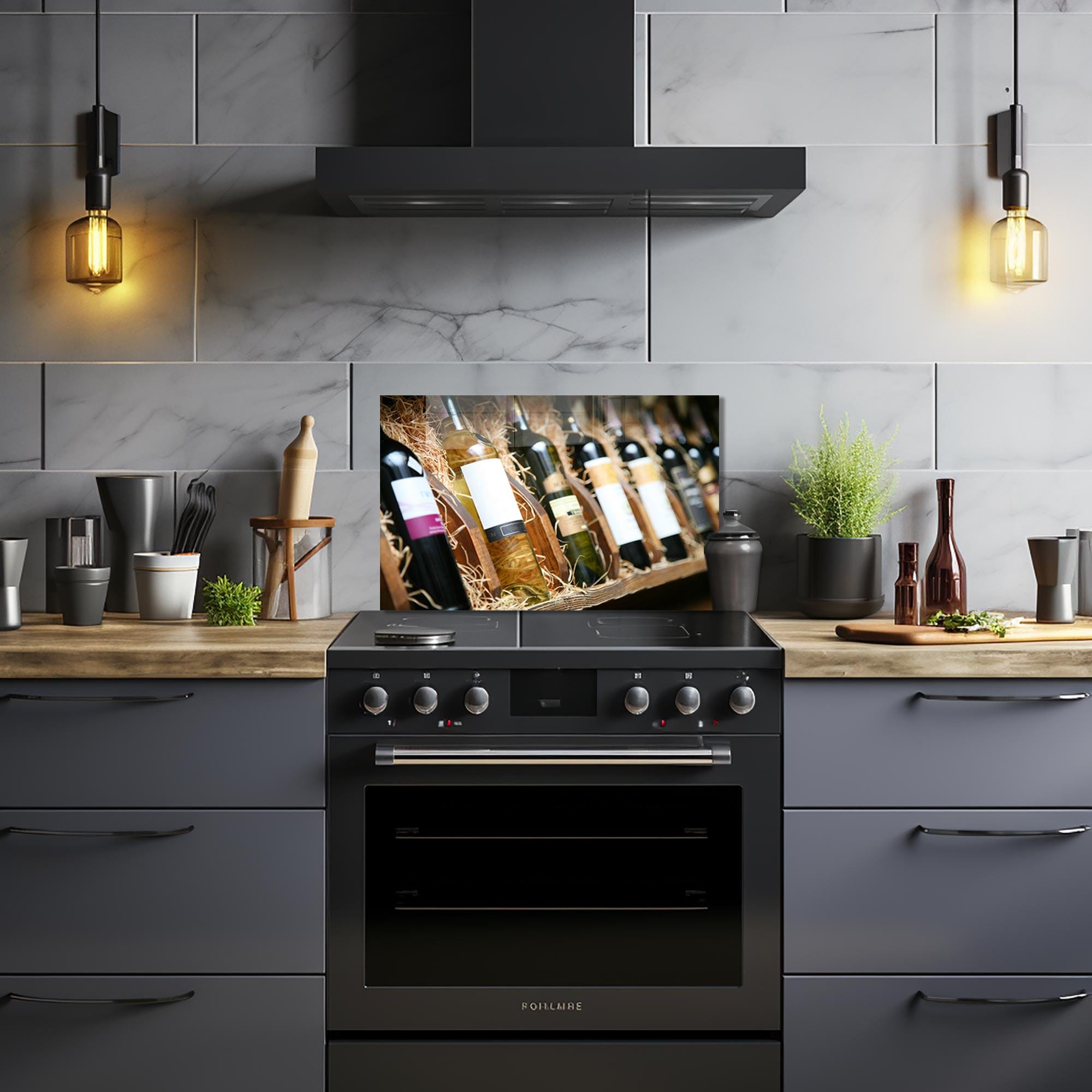 Artronauts Glass Print 72x46 cm | 28.3"x18.1" Wine Bottles - Glass Splashback