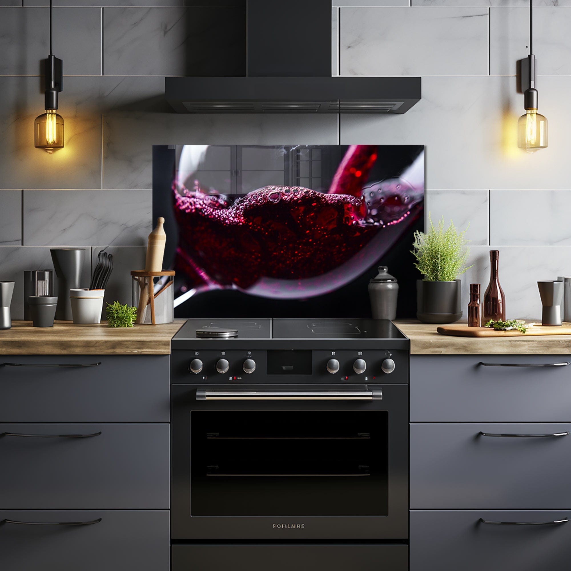 Artronauts Glass Print 110x70 cm | 43.3"x27.5" Red Wine - Glass Splashback