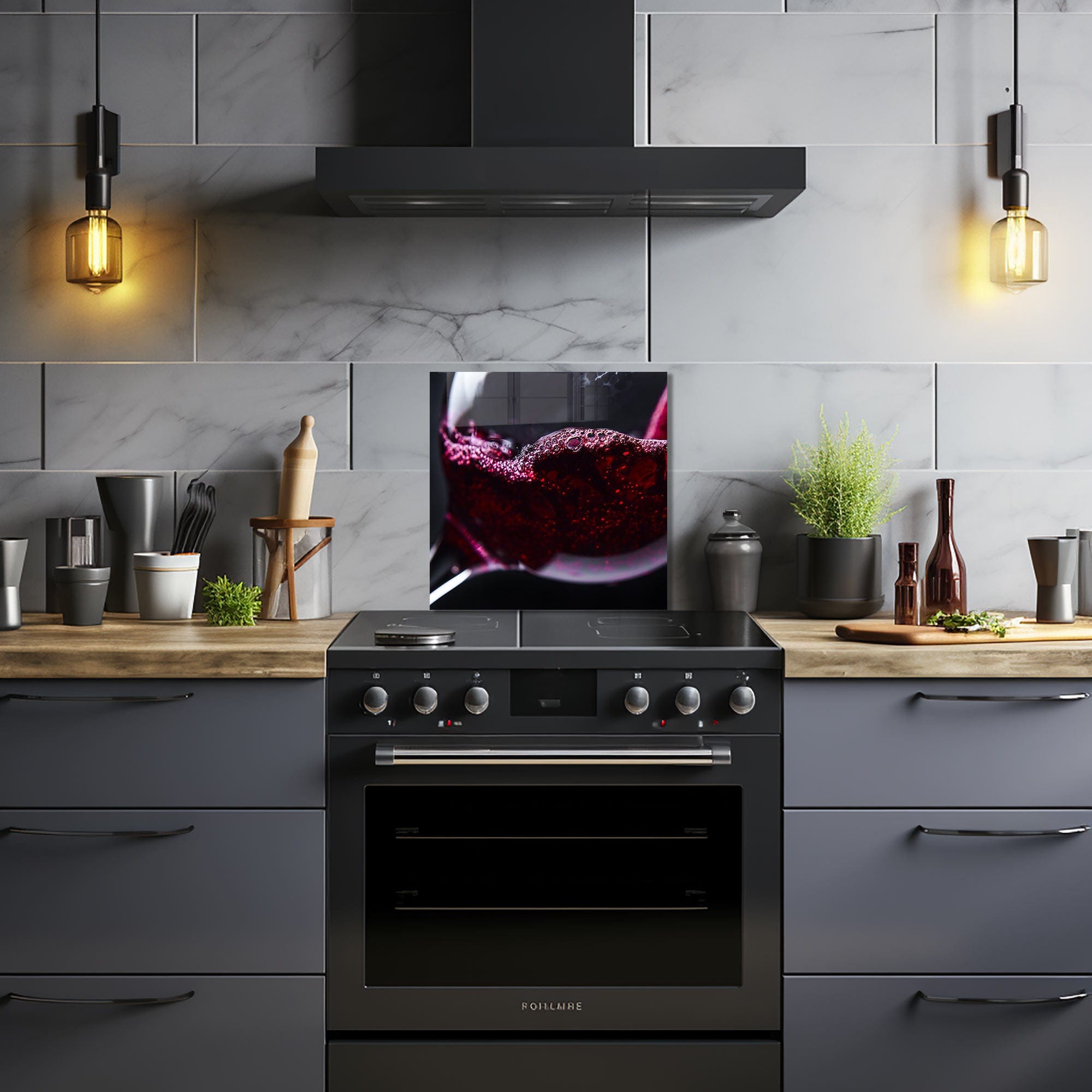 Artronauts Glass Print 40x40 cm | 15.7"x15.7" Red Wine - Glass Splashback