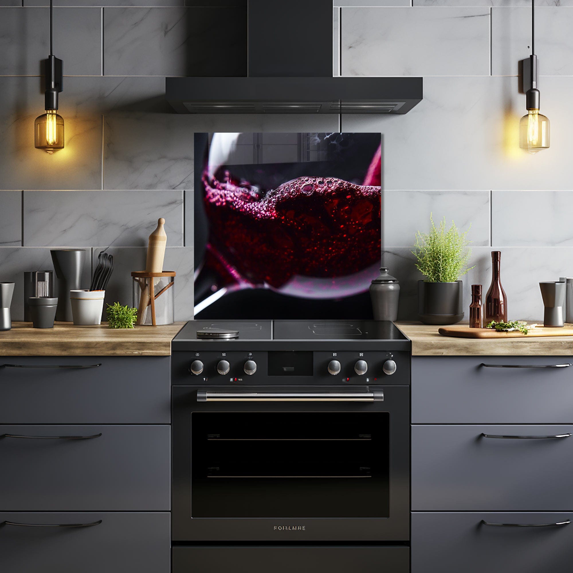 Artronauts Glass Print 60x60 cm | 23.6"x23.6" Red Wine - Glass Splashback