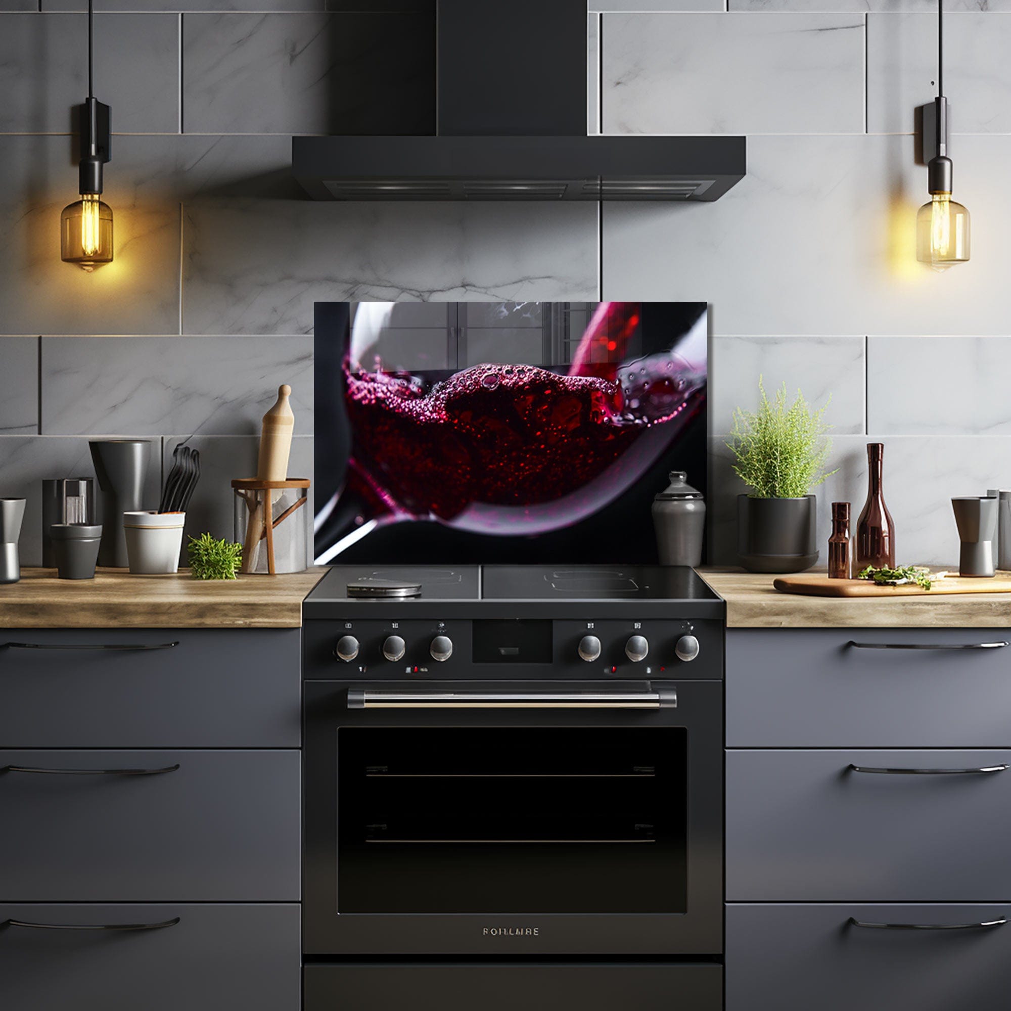 Artronauts Glass Print 90x60 cm | 35.4"x23.6" Red Wine - Glass Splashback