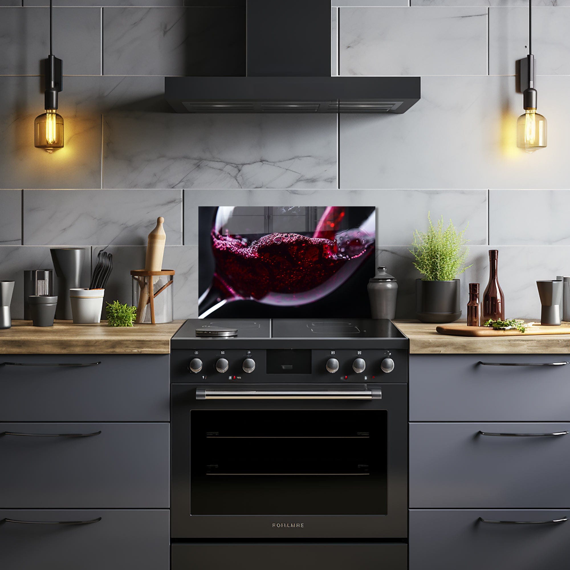 Artronauts Glass Print 72x46 cm | 28.3"x18.1" Red Wine - Glass Splashback