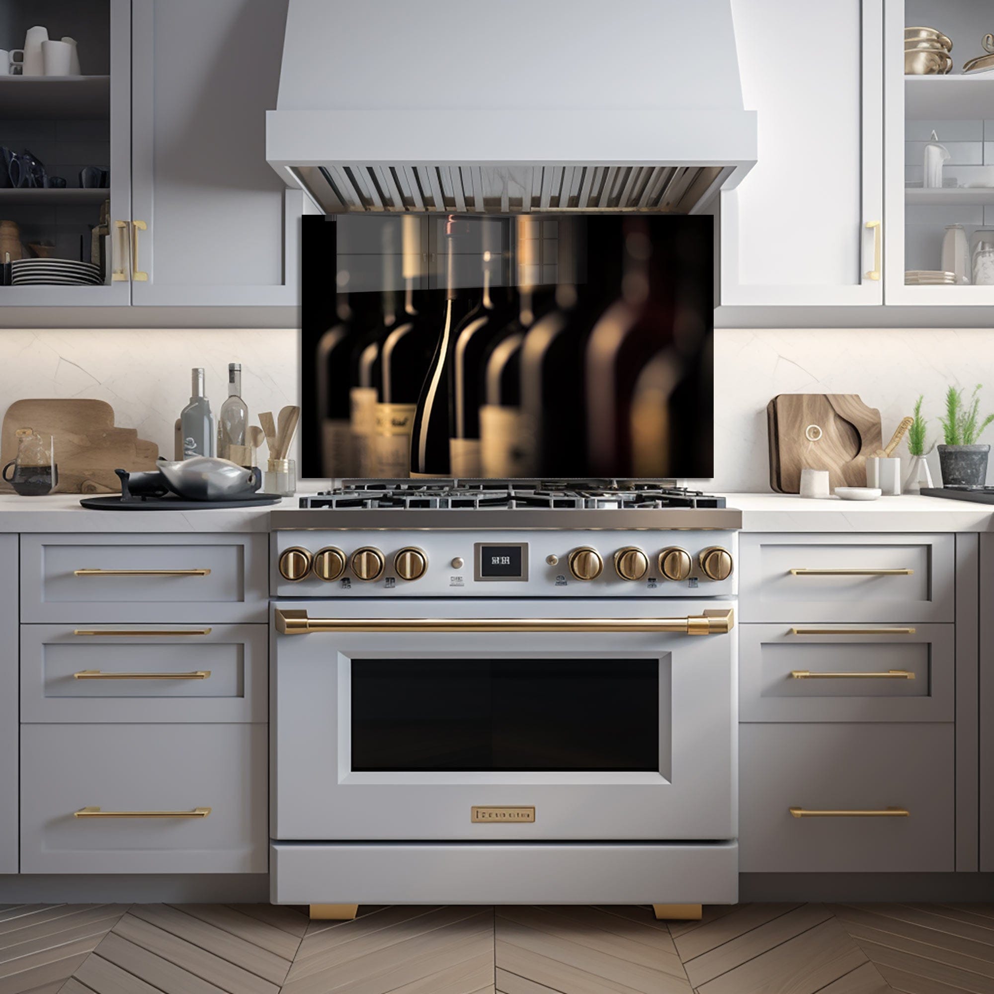 Artronauts Glass Print 110x70 cm | 43.3"x27.5" Wine Bottles - Glass Splashback