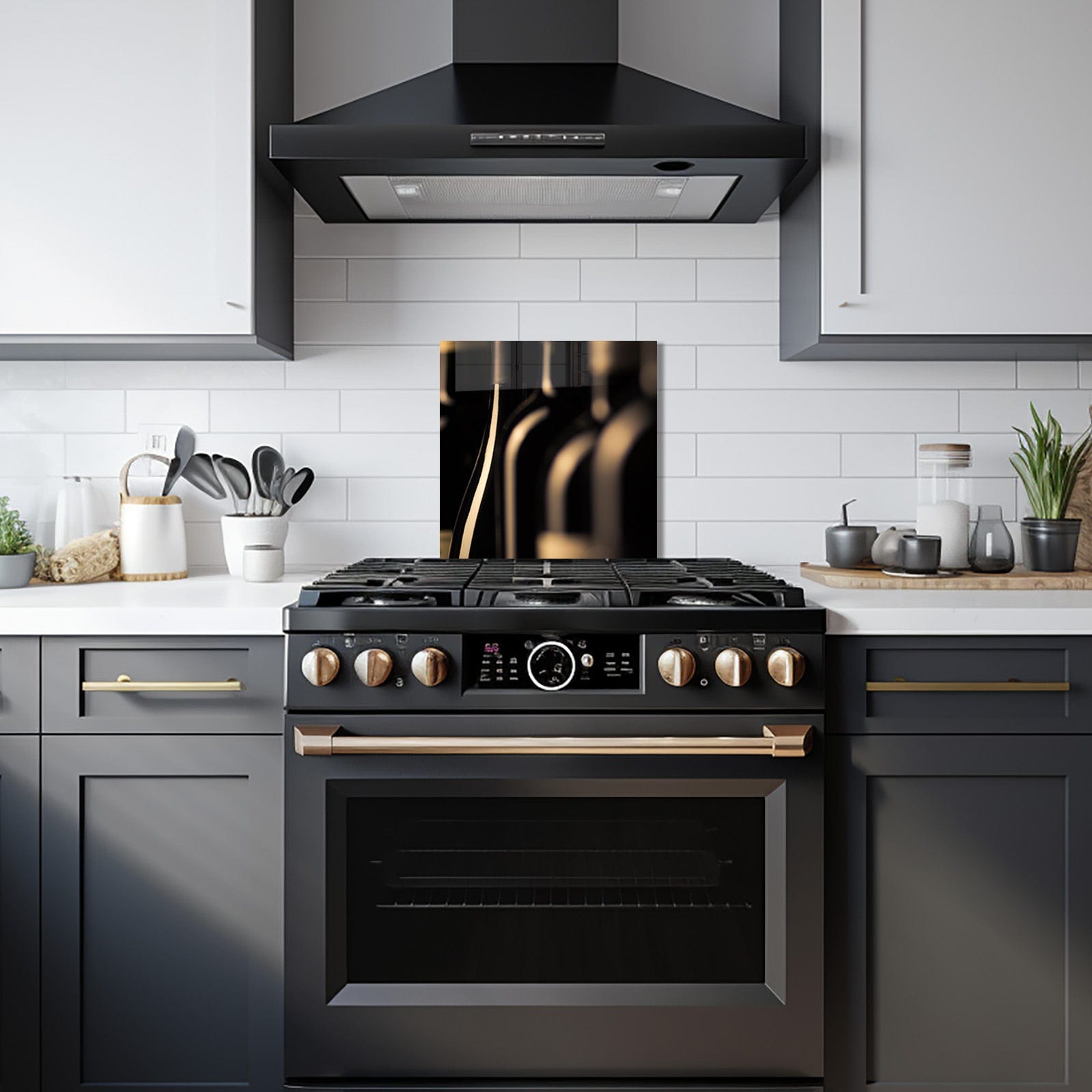 Artronauts Glass Print 40x40 cm | 15.7"x15.7" Wine Bottles - Glass Splashback