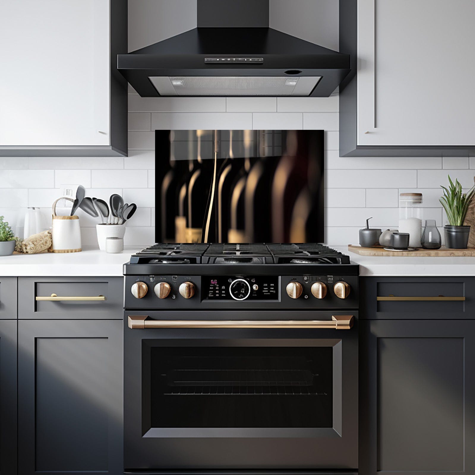 Artronauts Glass Print 90x60 cm | 35.4"x23.6" Wine Bottles - Glass Splashback