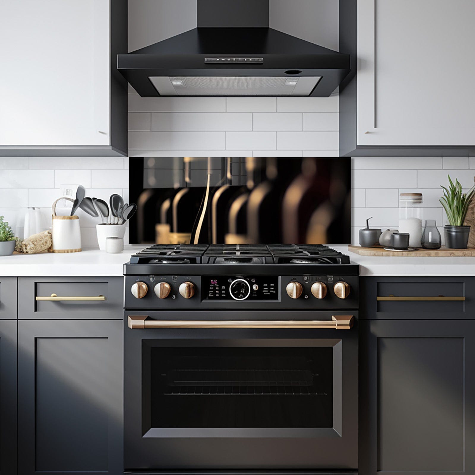 Artronauts Glass Print 92x36 cm | 36.2"x14.2" Wine Bottles - Glass Splashback