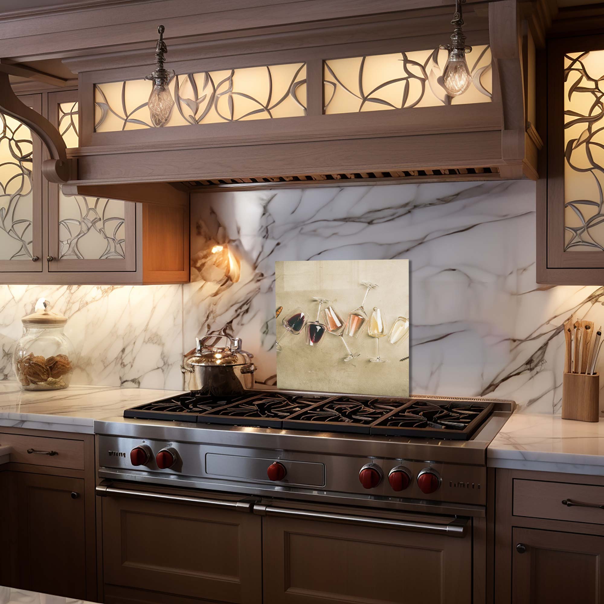 Artronauts Glass Print 40x40 cm | 15.7"x15.7" Wine Class - Glass Splashback