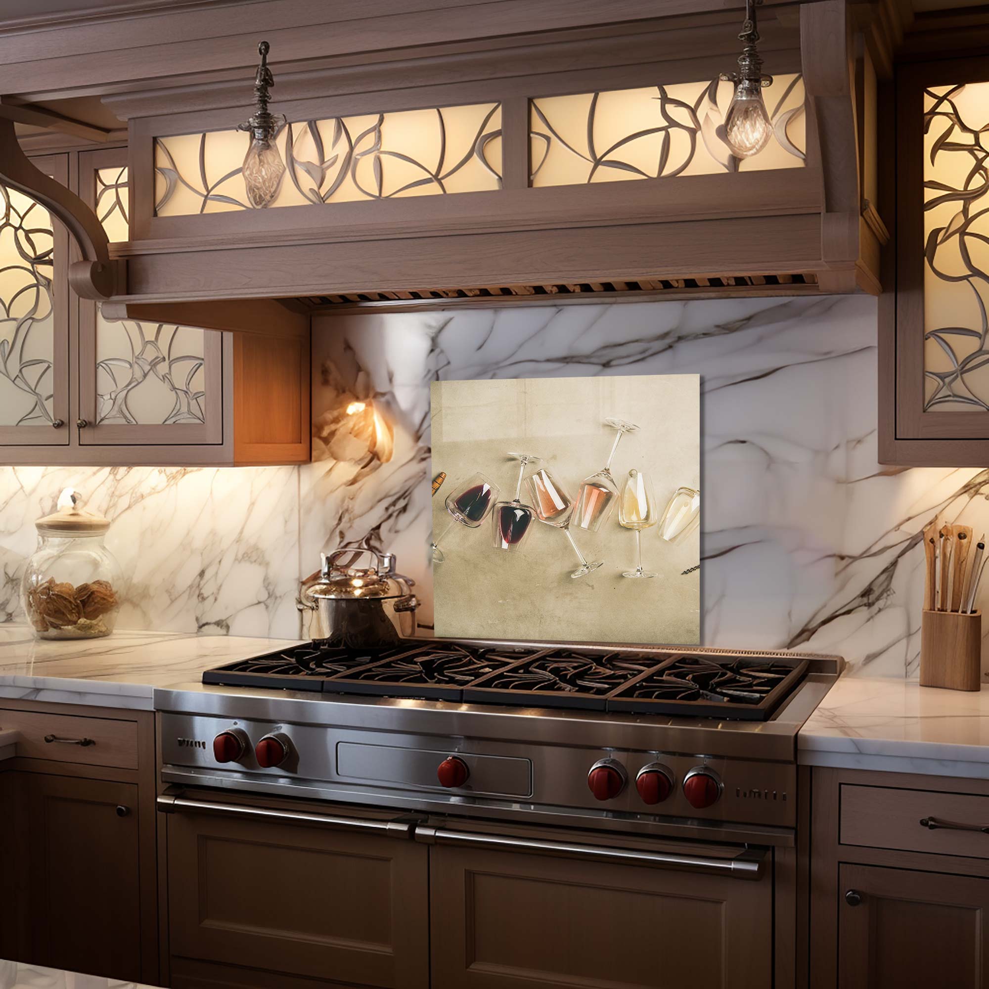 Artronauts Glass Print 50x50 cm | 19.7"x19.7" Wine Class - Glass Splashback