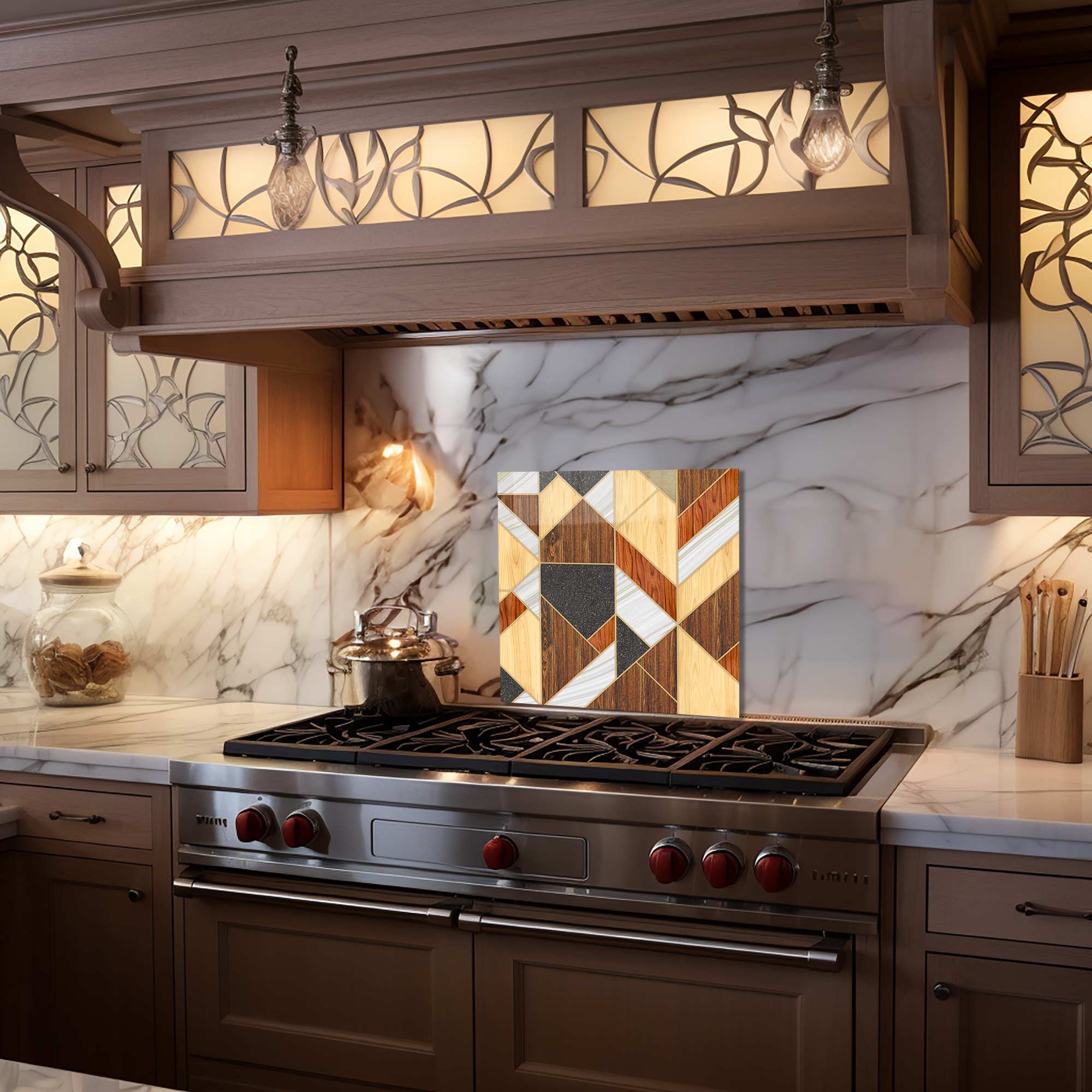 Artronauts Glass Print 40x40 cm | 15.7"x15.7" Geometric - Glass Splashback