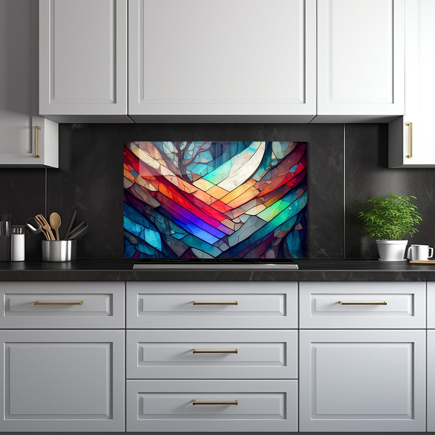 Artronauts Glass Print 110x70 cm | 43.3"x27.5" Colourful Marbles - Glass Splashback