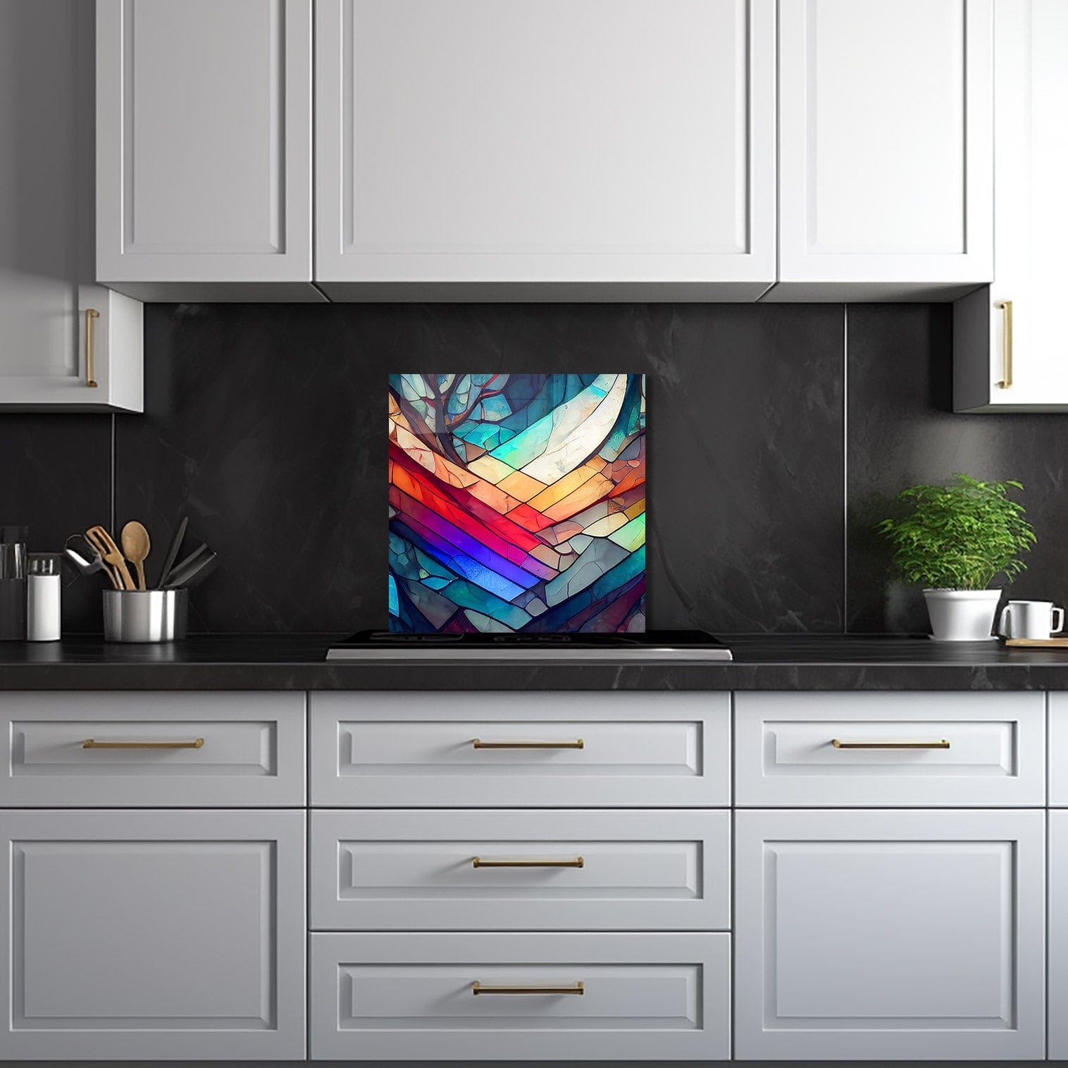 Artronauts Glass Print 50x50 cm | 19.7"x19.7" Colourful Marbles - Glass Splashback