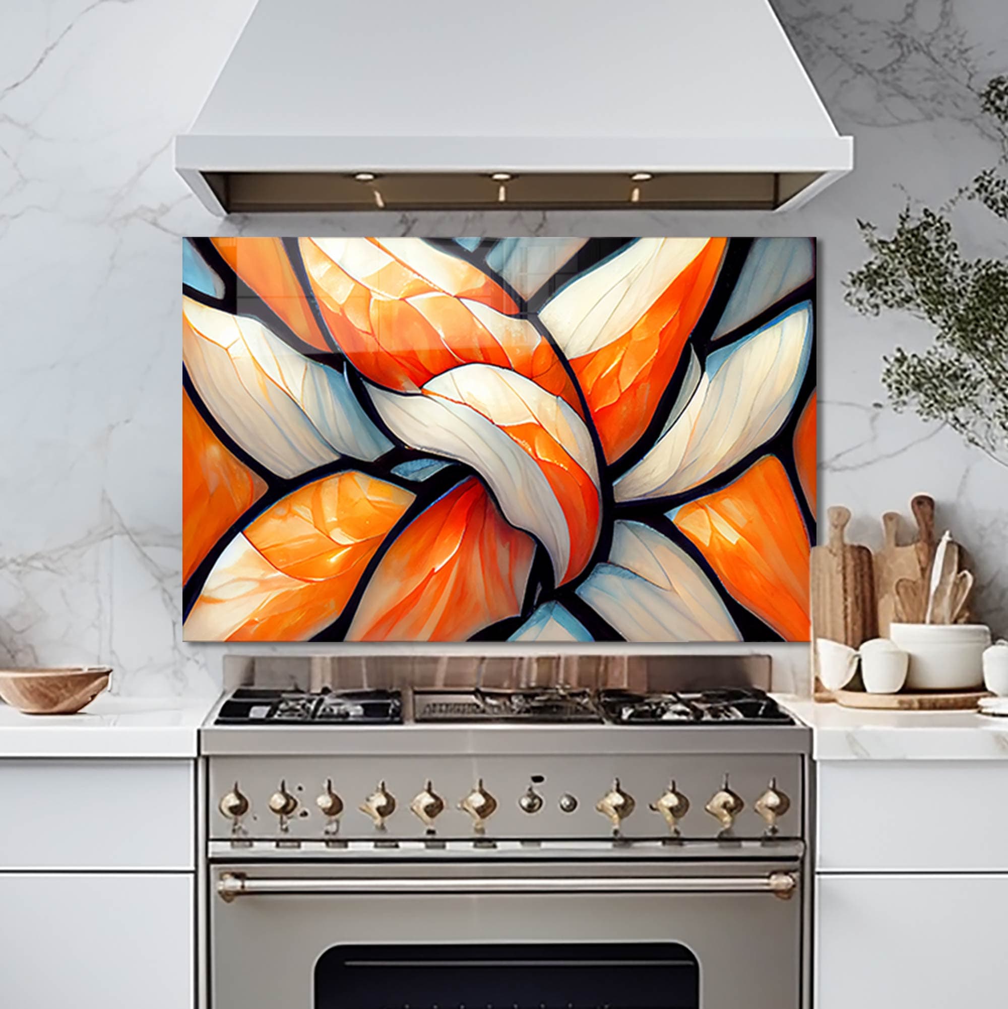 Artronauts Glass Print 110x70 cm | 43.3"x27.5" Floral Abstract - Glass Splashback