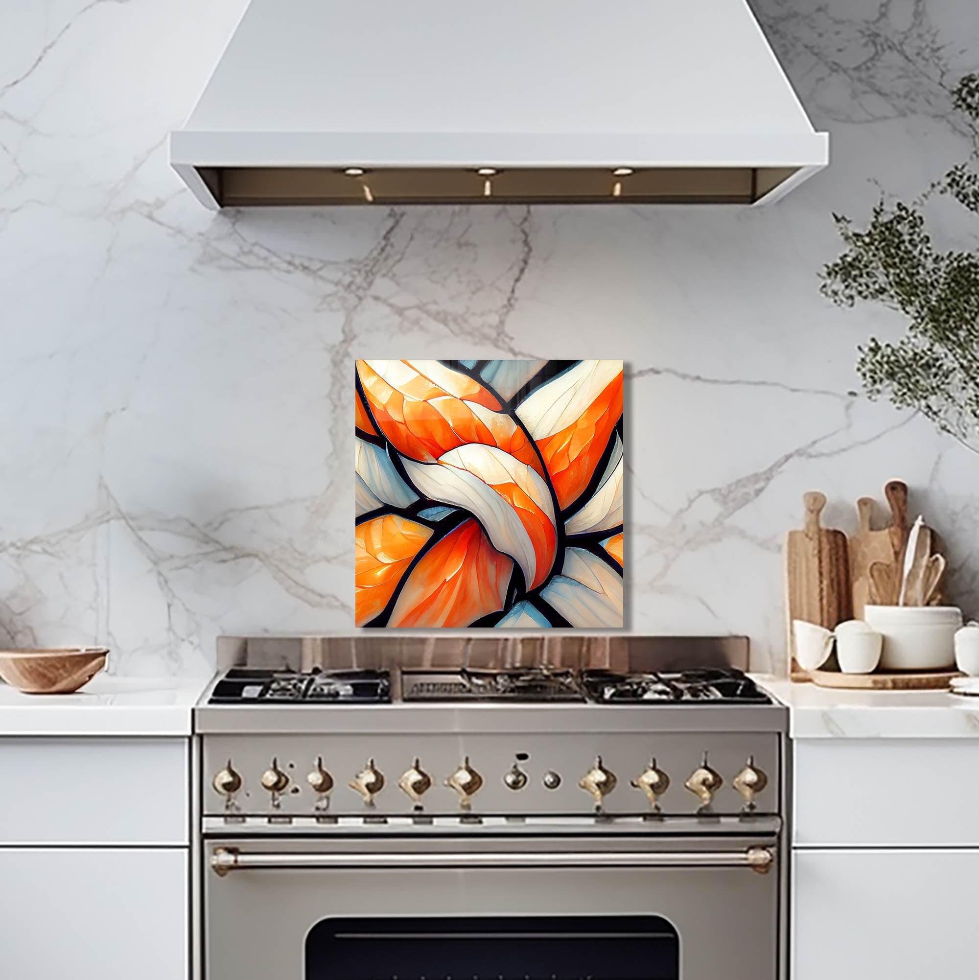 Artronauts Glass Print 40x40 cm | 15.7"x15.7" Floral Abstract - Glass Splashback