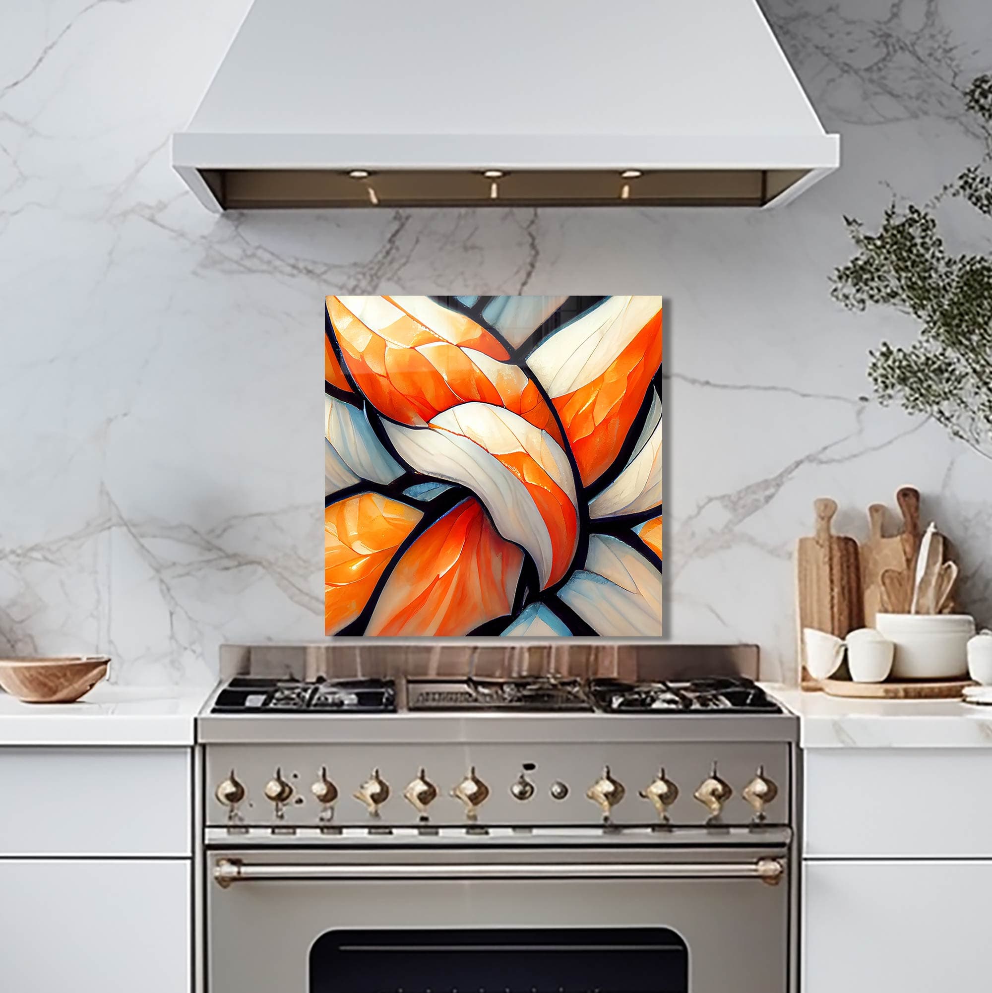 Artronauts Glass Print 50x50 cm | 19.7"x19.7" Floral Abstract - Glass Splashback