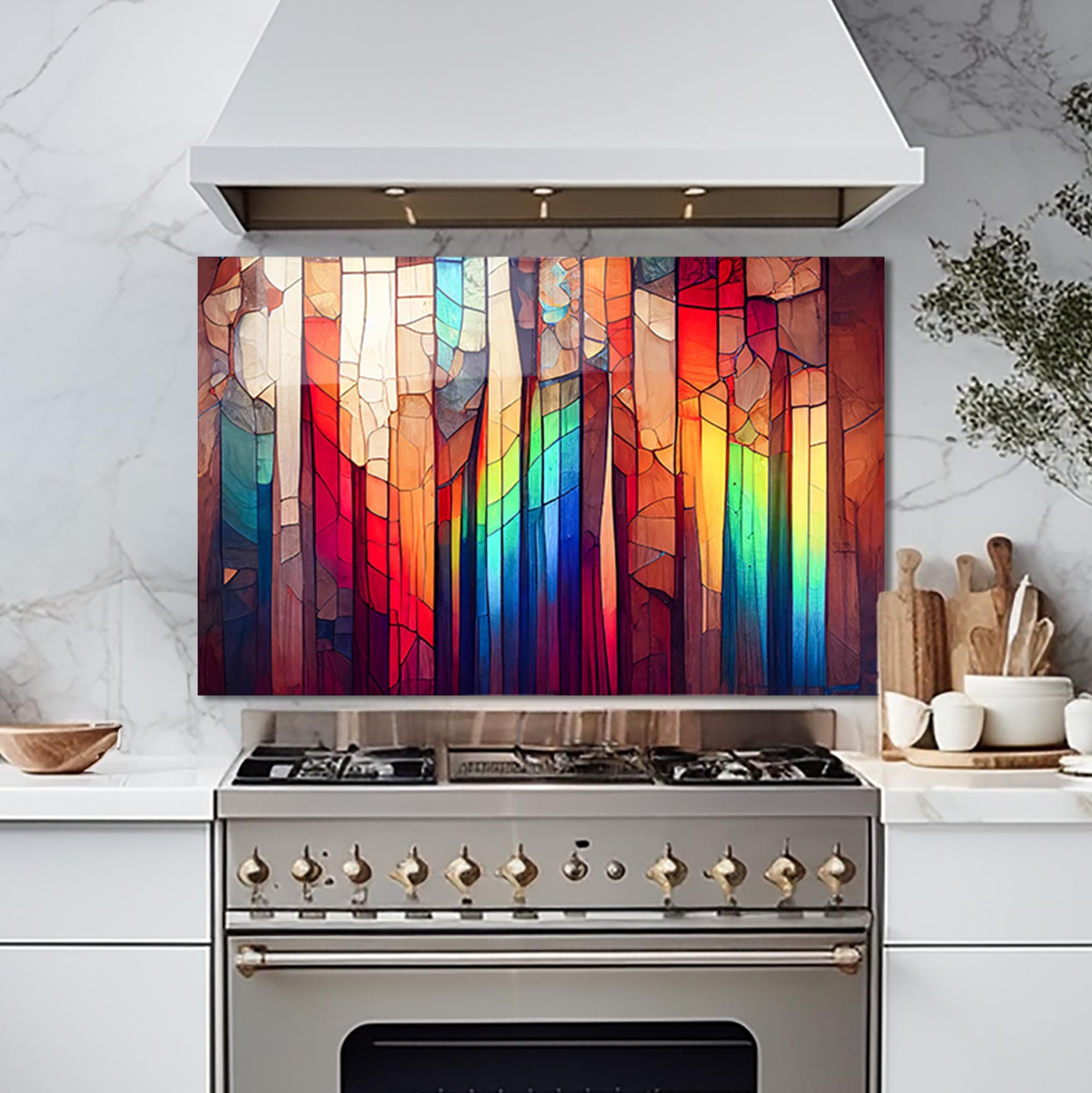 Artronauts Glass Print 110x70 cm | 43.3"x27.5" Colourful Stripes - Glass Splashback