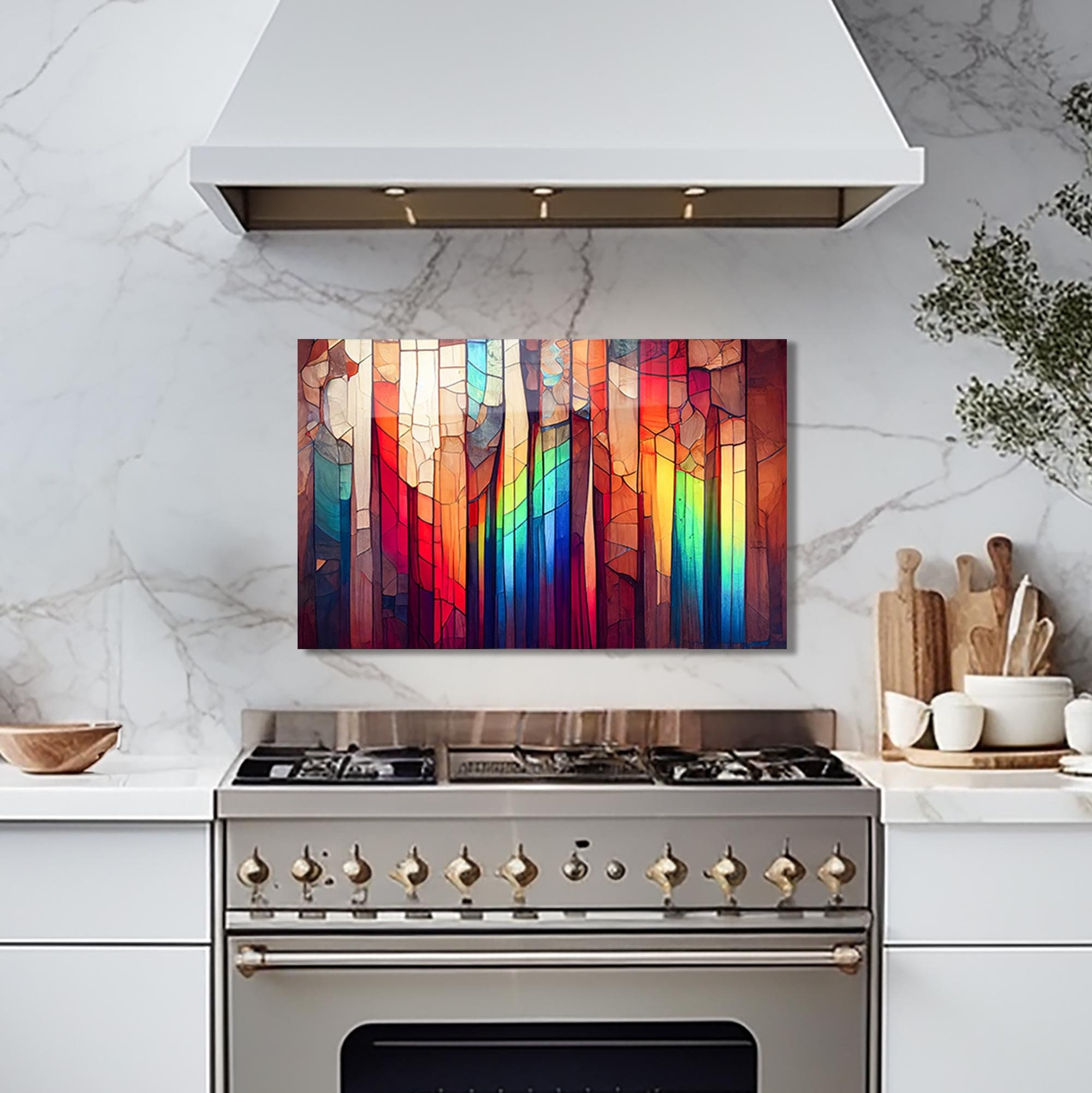 Artronauts Glass Print 72x46 cm | 28.3"x18.1" Colourful Stripes - Glass Splashback