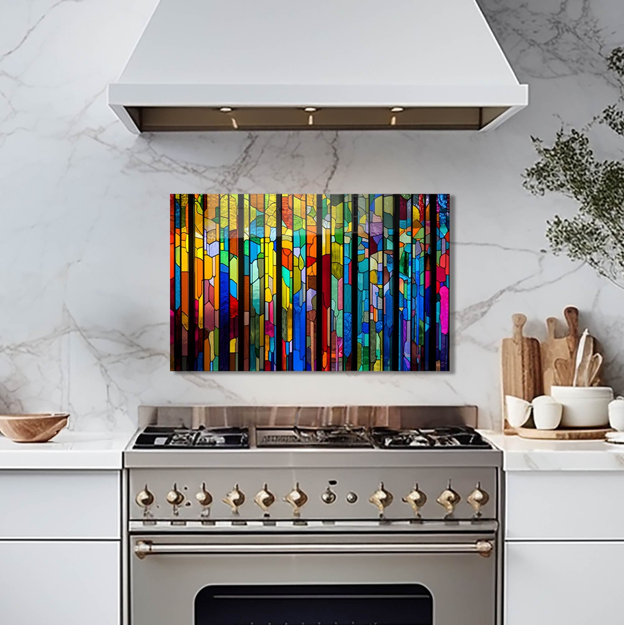 Artronauts Glass Print 72x46 cm | 28.3"x18.1" Colourful Stripes II - Glass Splashback