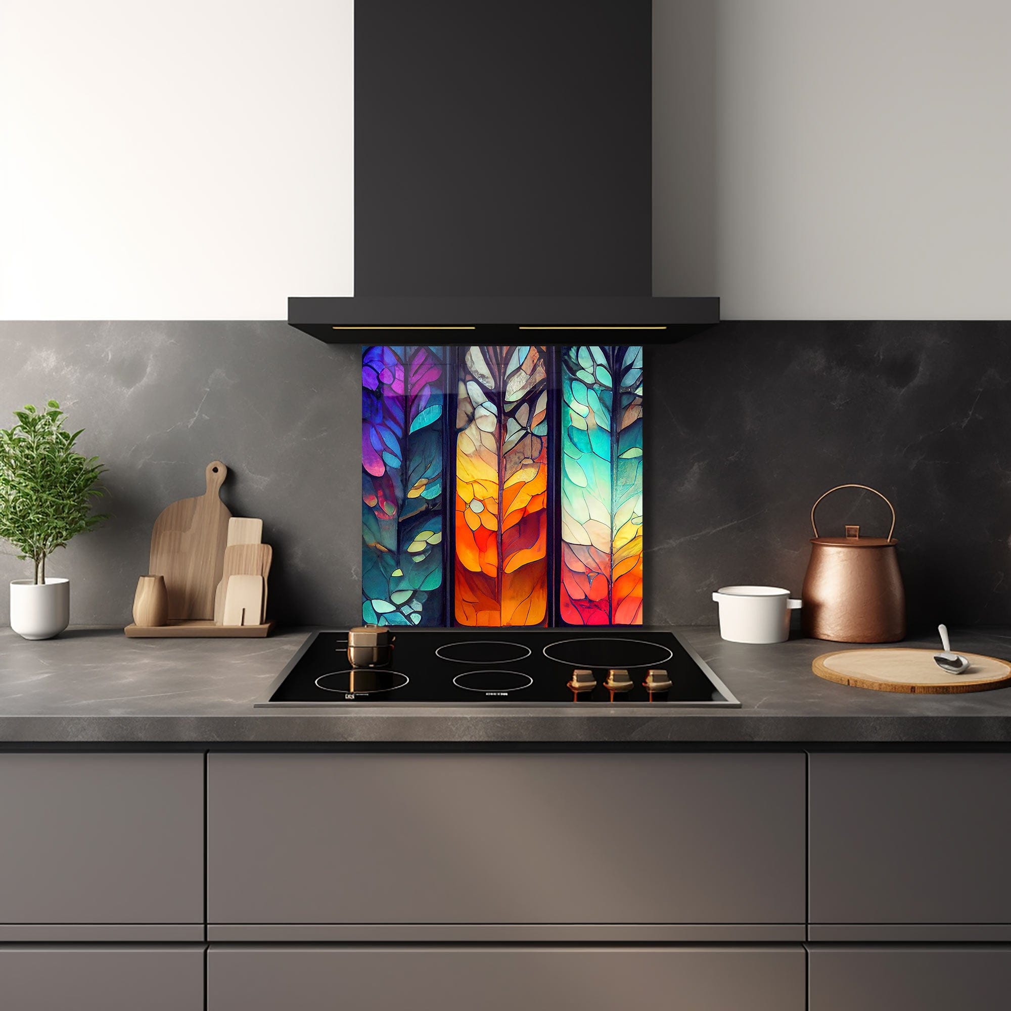 Artronauts Glass Print 60x60 cm | 23.6"x23.6" Seasons - Glass Splashback