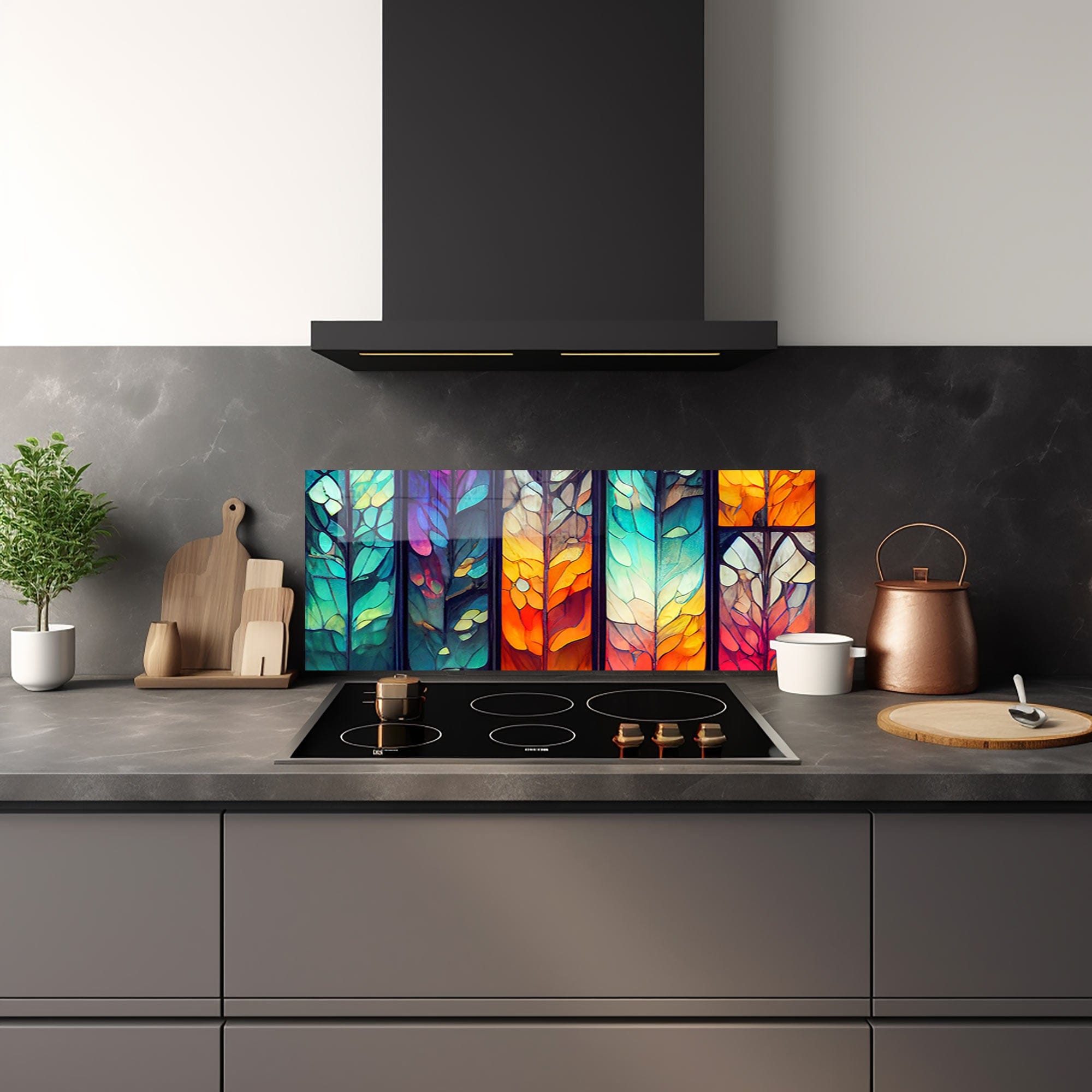 Artronauts Glass Print 92x36 cm | 36.2"x14.2" Seasons - Glass Splashback