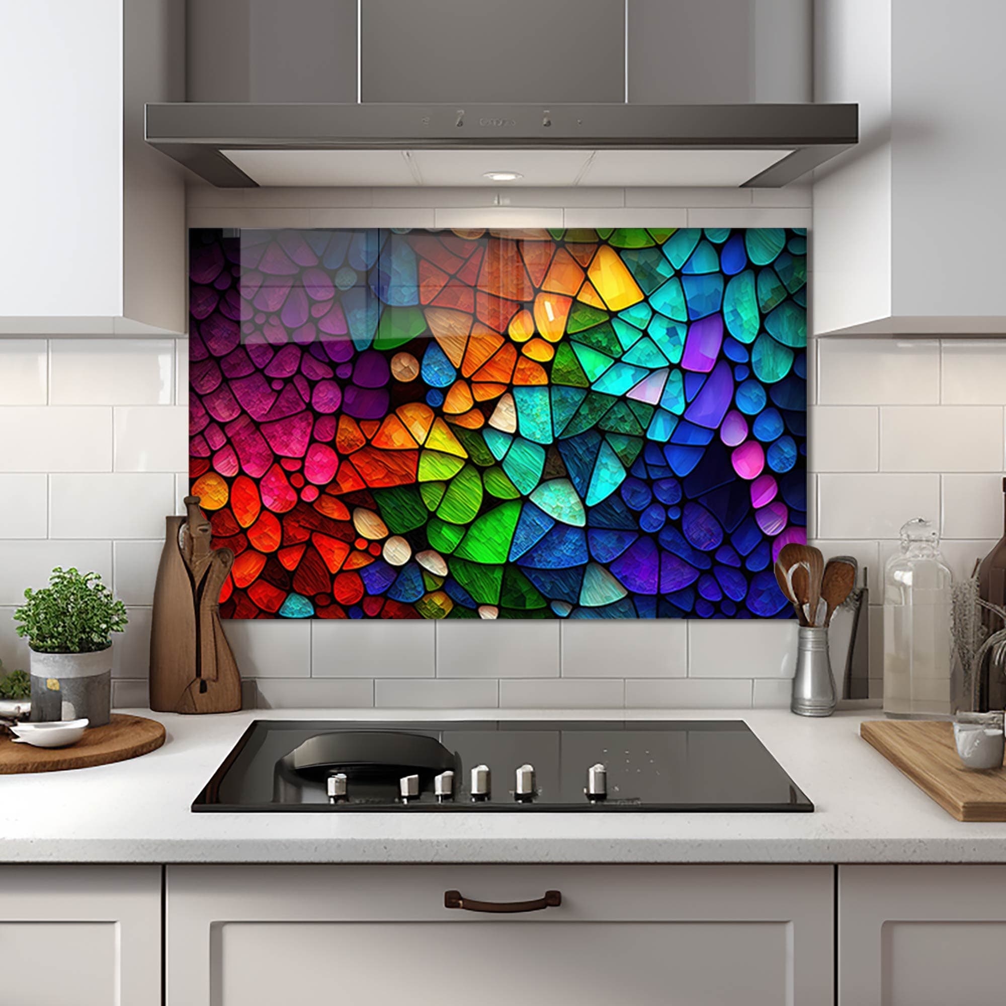 Artronauts Glass Print 110x70 cm | 43.3"x27.5" Colourful Rocks- Glass Splashback