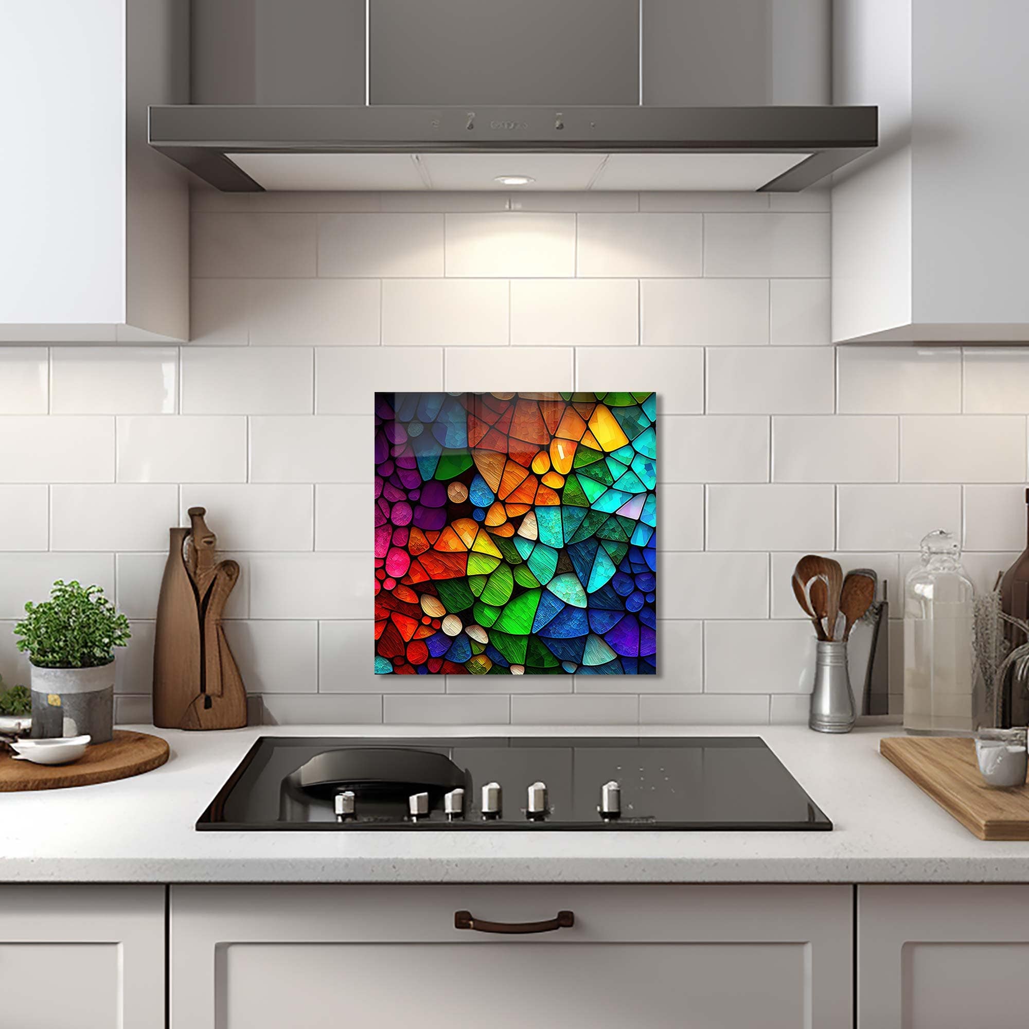 Artronauts Glass Print 40x40 cm | 15.7"x15.7" Colourful Rocks- Glass Splashback