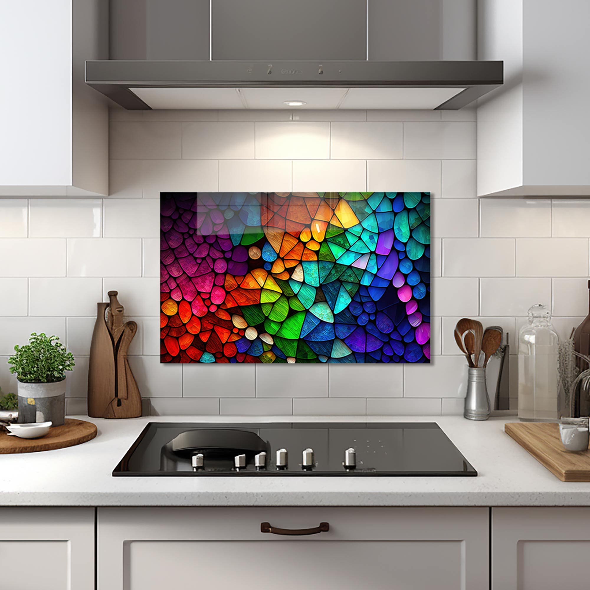 Artronauts Glass Print 72x46 cm | 28.3"x18.1" Colourful Rocks- Glass Splashback