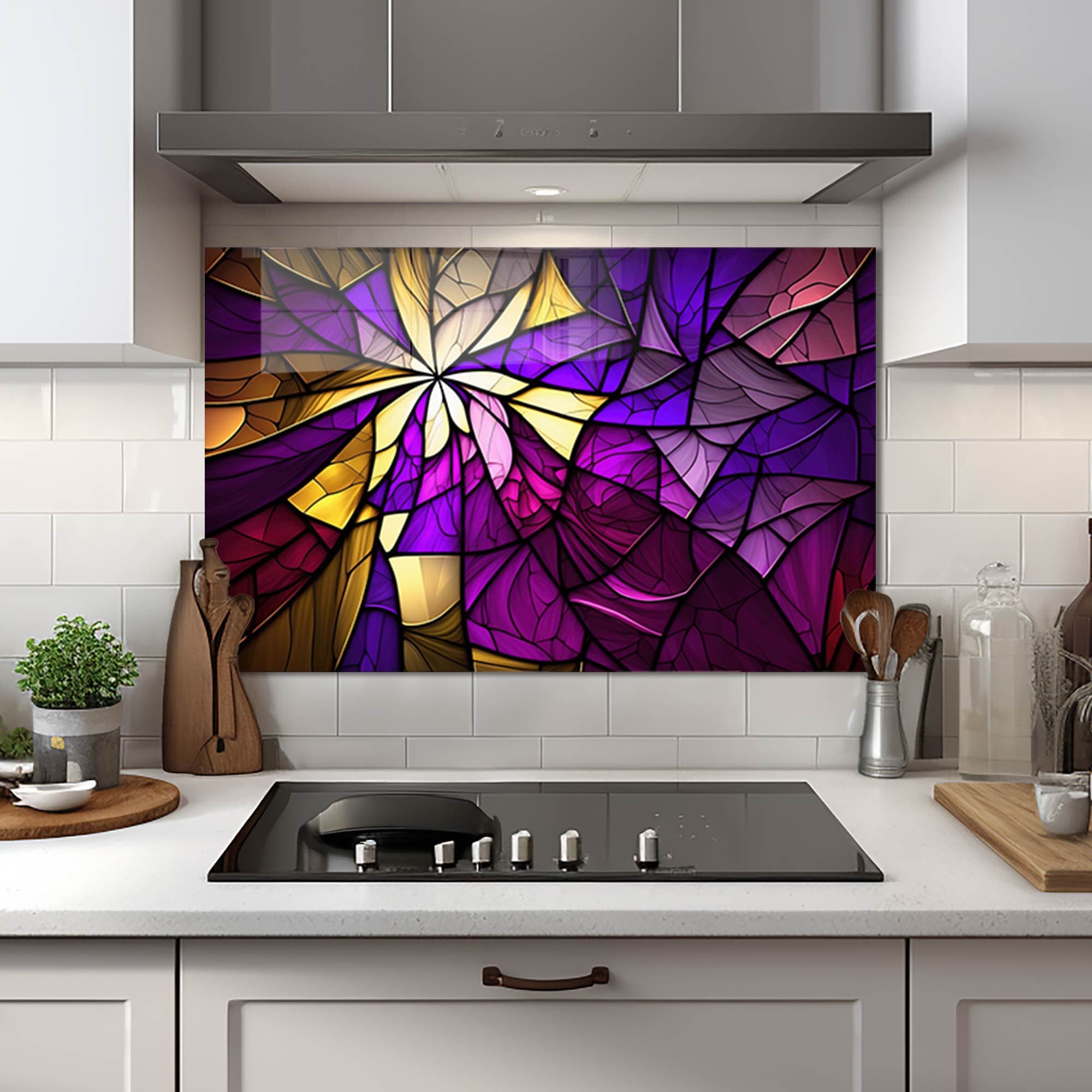 Artronauts Glass Print 110x70 cm | 43.3"x27.5" Sunny Abstract - Glass Splashback