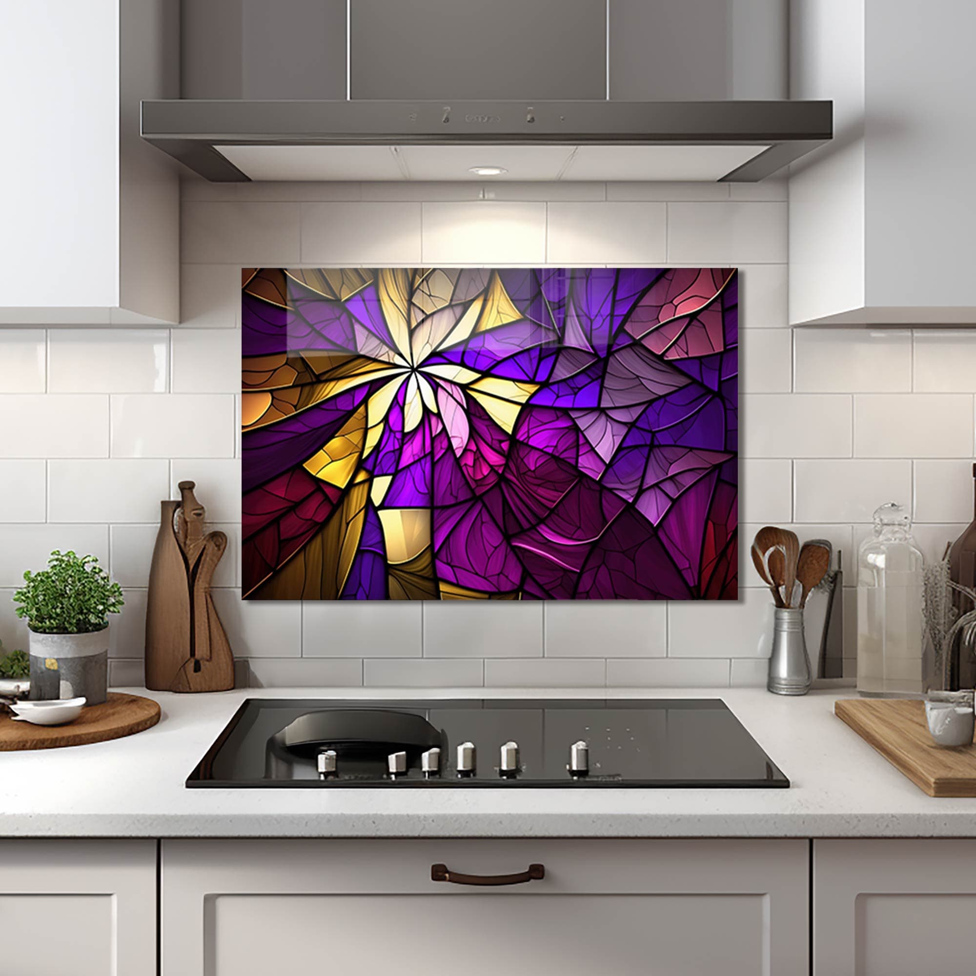 Artronauts Glass Print 90x60 cm | 35.4"x23.6" Sunny Abstract - Glass Splashback