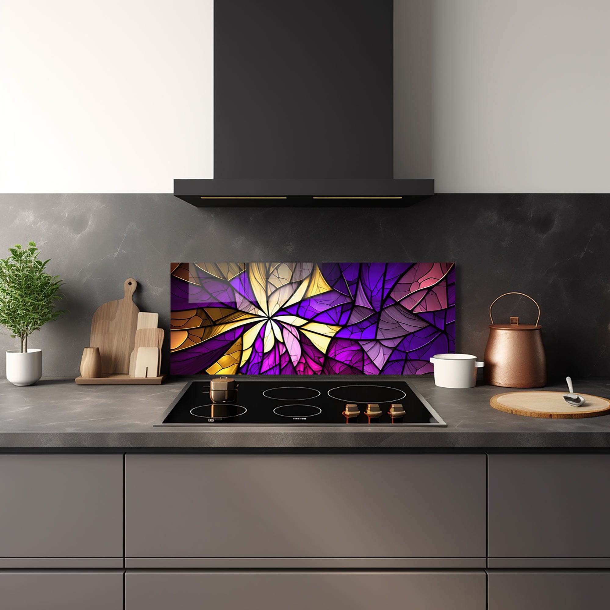 Artronauts Glass Print 92x36 cm | 36.2"x14.2" Sunny Abstract - Glass Splashback