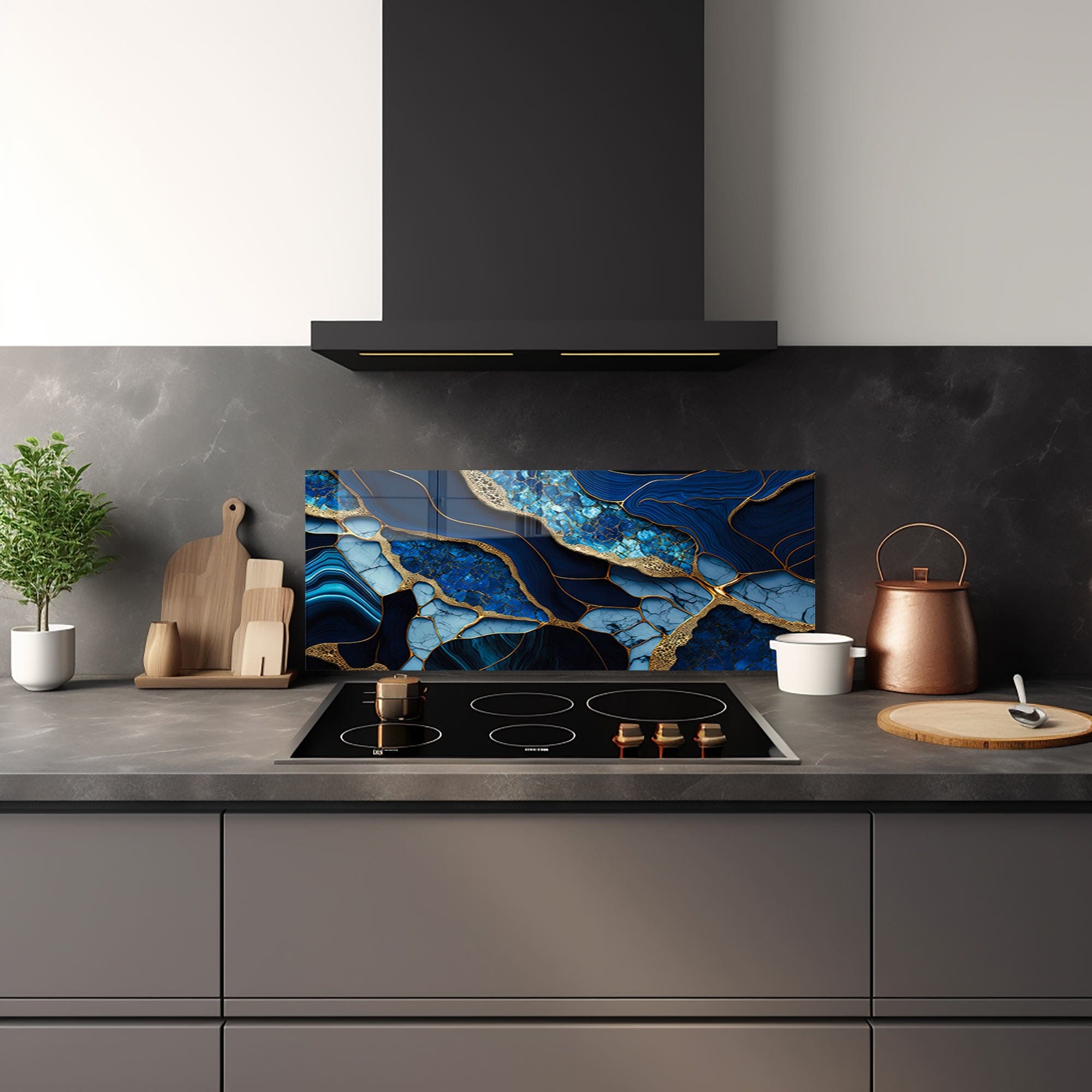 Artronauts Glass Print 92x36 cm | 36.2"x14.2" Veined Leaves - Glass Splashback