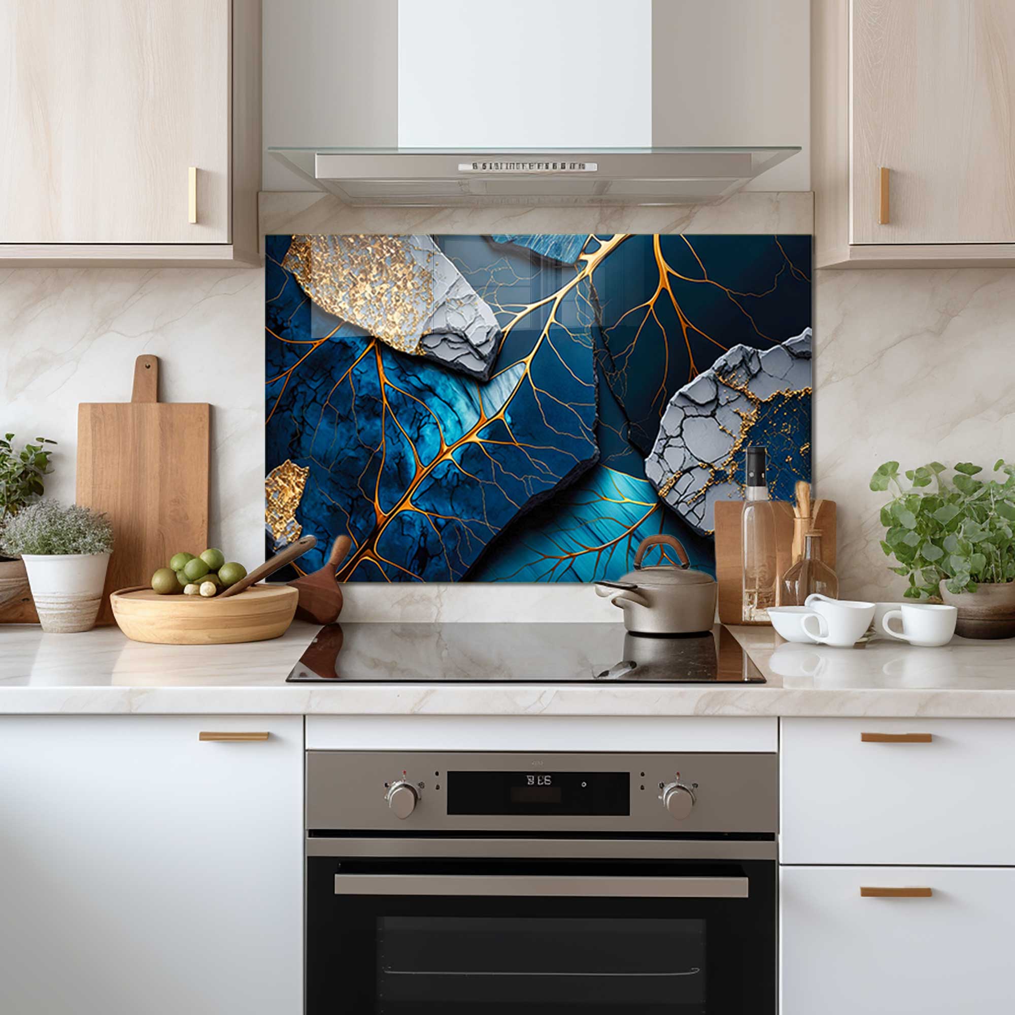 Artronauts Glass Print 110x70 cm | 43.3"x27.5" Blue Marble - Kitchen Splashback