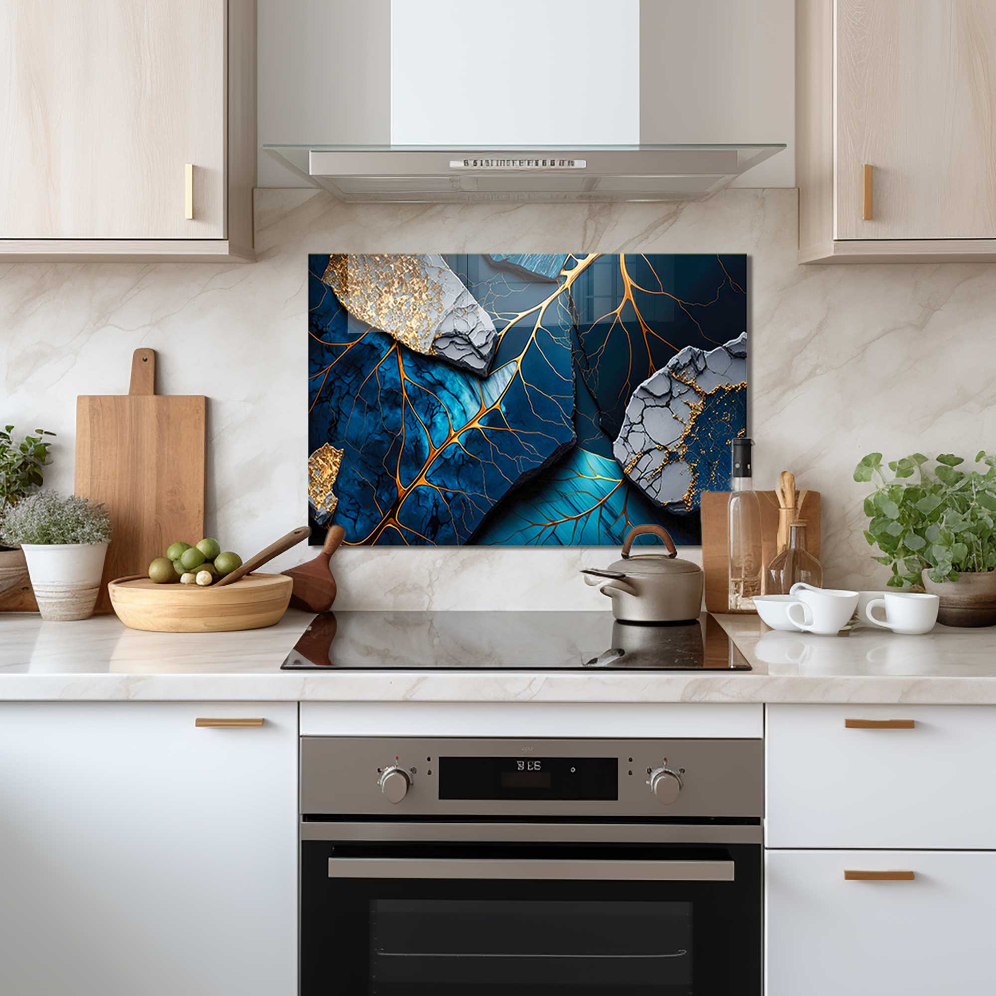 Artronauts Glass Print 60x90 cm | 23.7"x35.4" Blue Marble - Kitchen Splashback