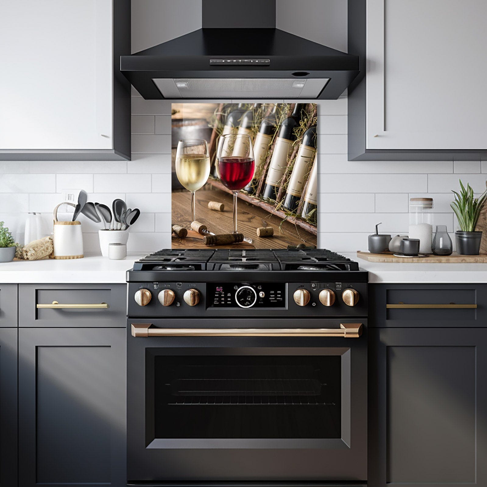 Artronauts Glass Print 60x60 cm | 23.6"x23.6" Couple Wine - Glass Splashback