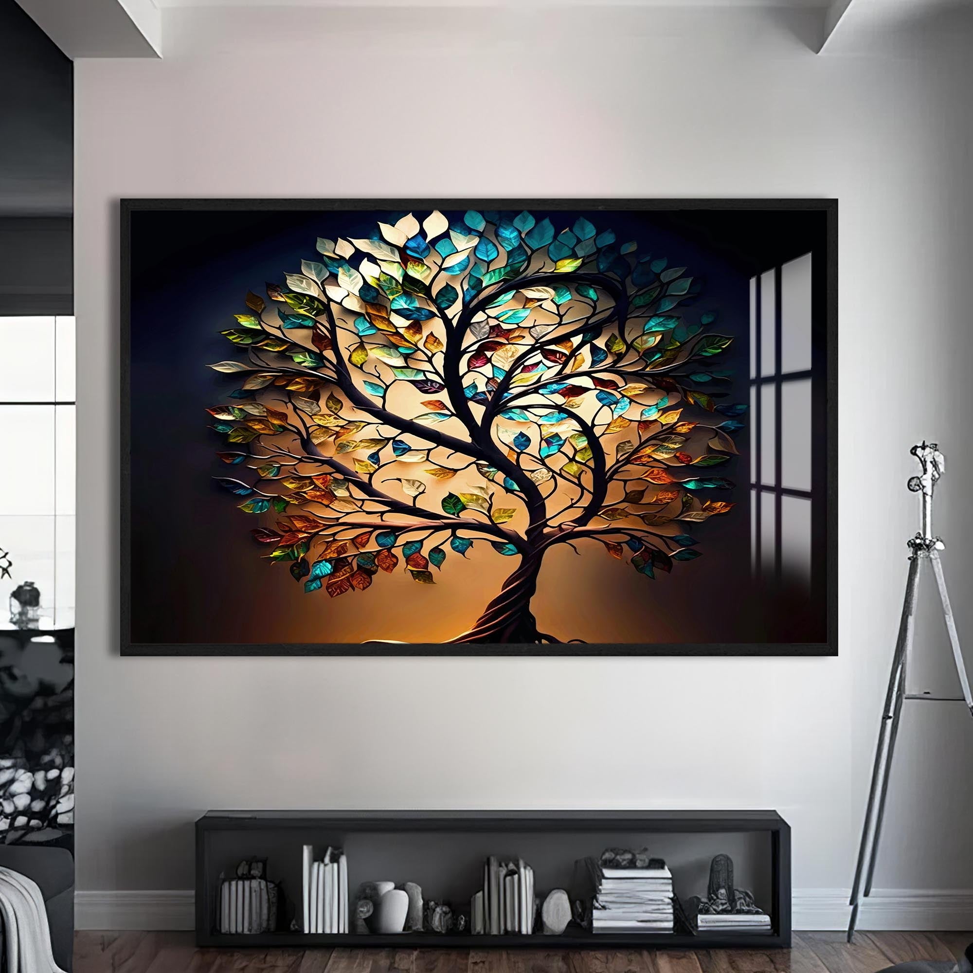 Roots of Light-Tree Of Life Tempered Glass Wall Art