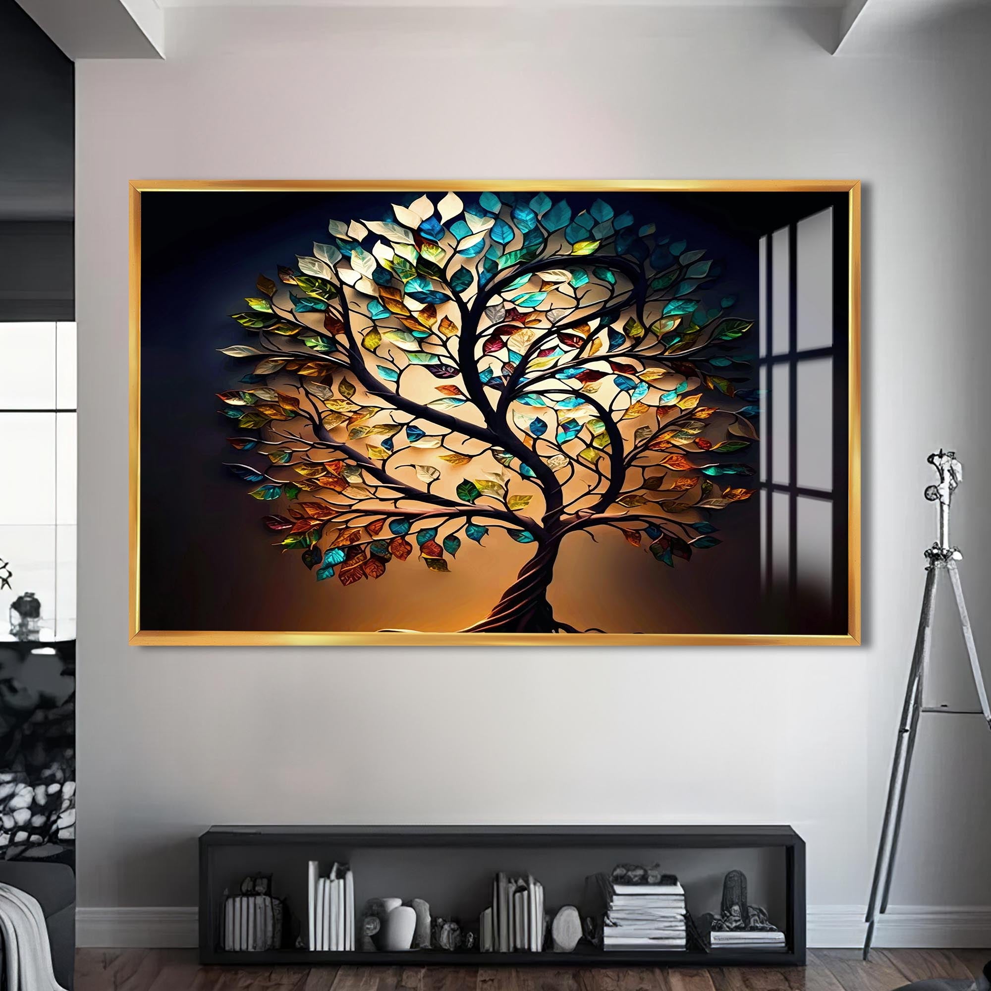 Roots of Light-Tree Of Life Tempered Glass Wall Art