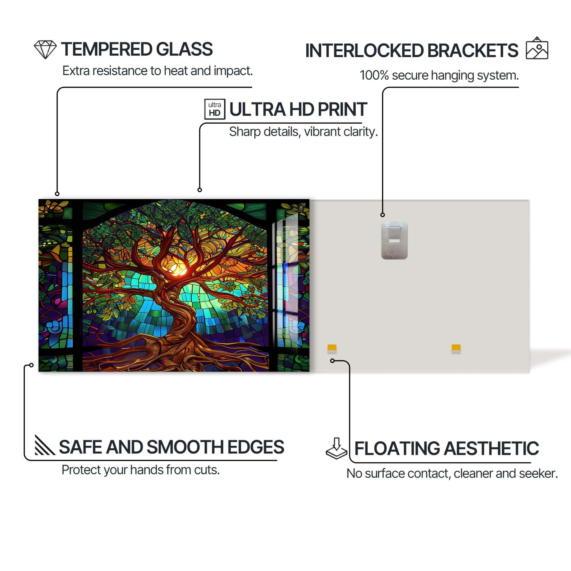 Artronauts Glass Print Eternal Canopy-Tree Of Life Tempered Glass Wall Art