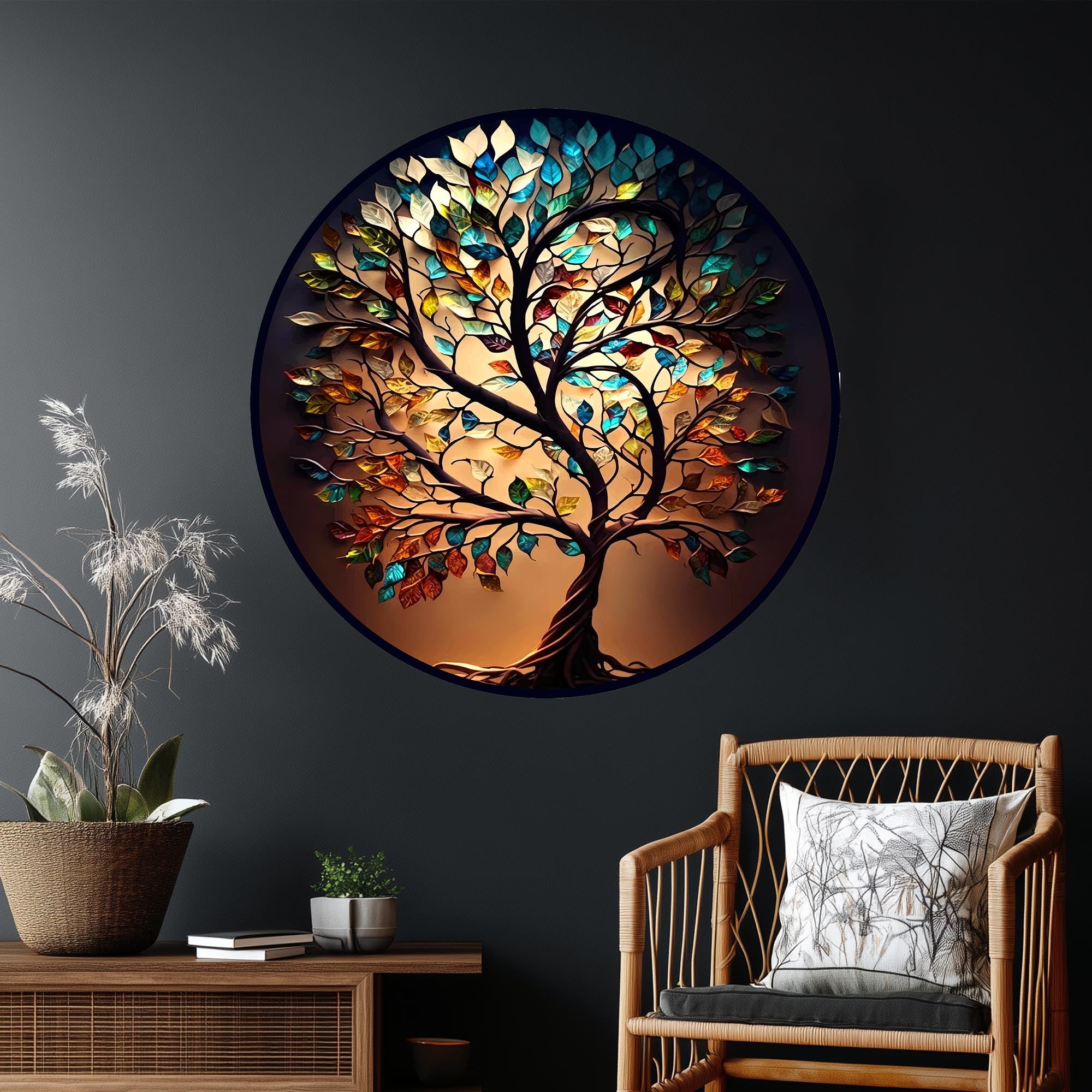 Elysian Tree-Tree Of Life Glass Wall Art