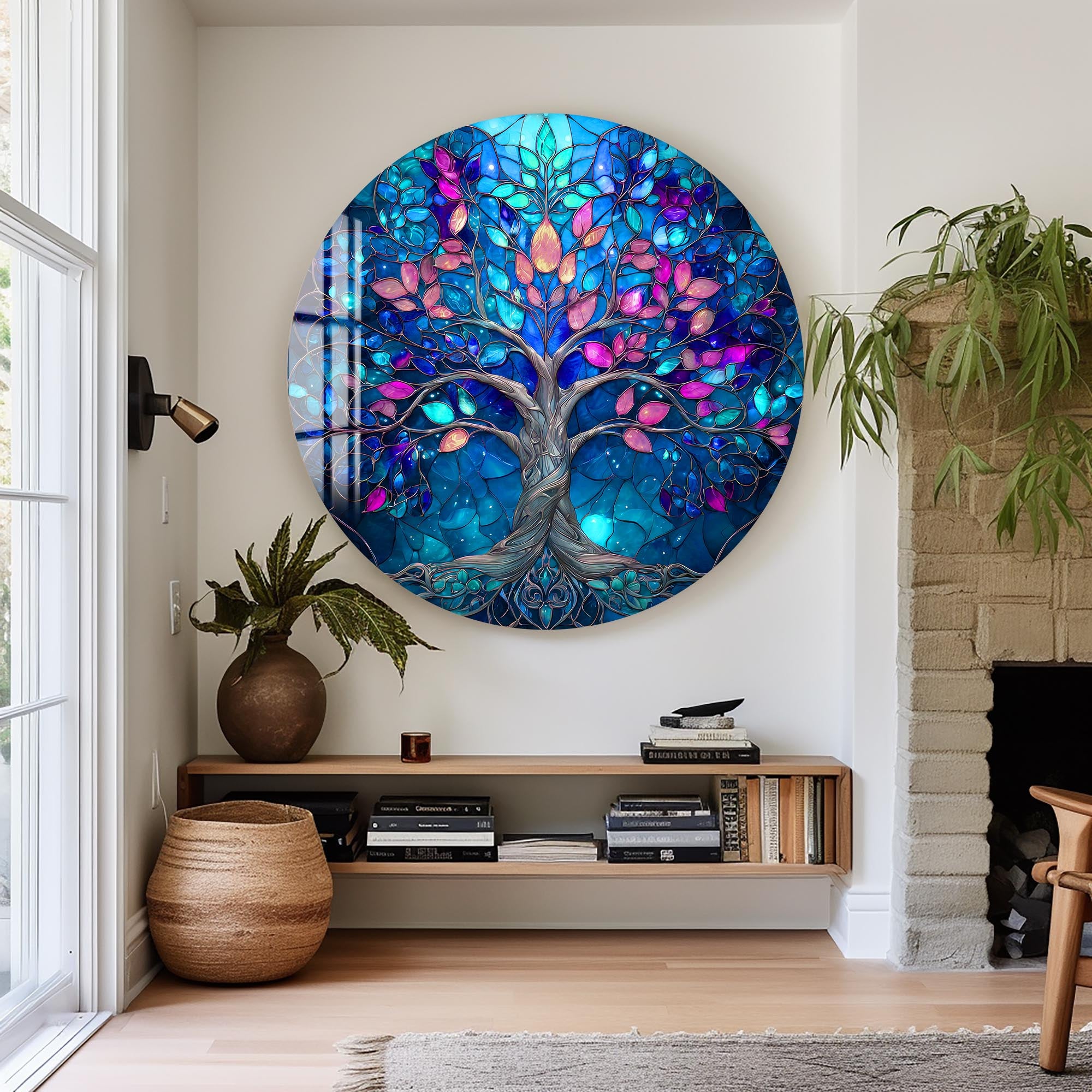 Artronauts Glass Print Blue Mystic Tree - Tempered Glass Wall Art