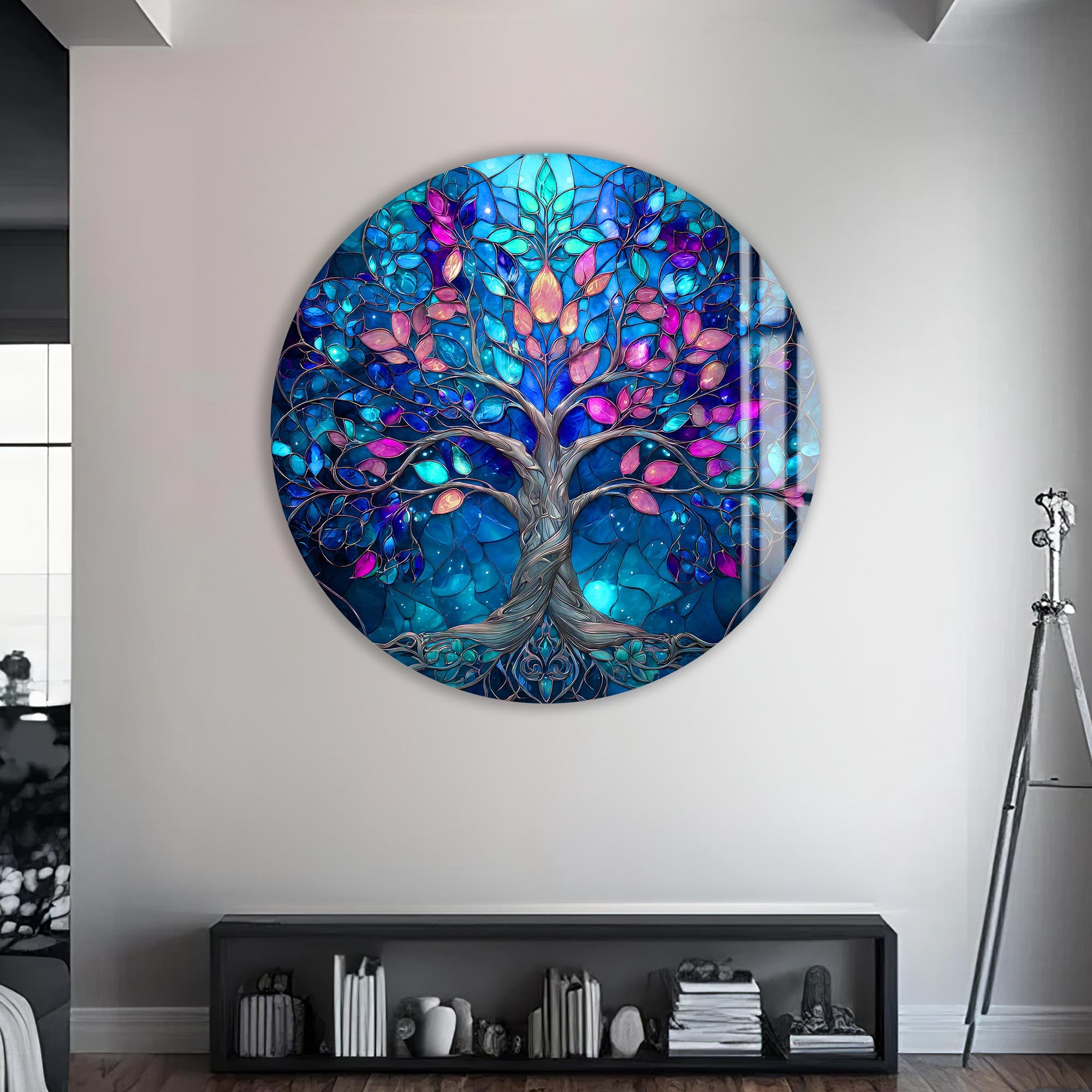 Artronauts Glass Print Blue Mystic Tree - Tempered Glass Wall Art