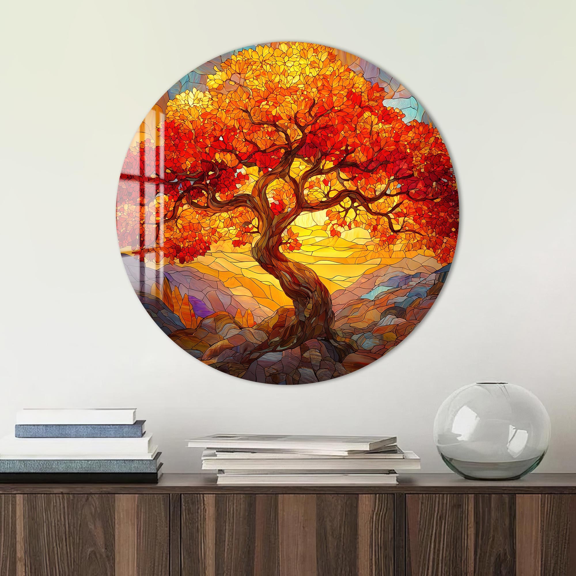 Artronauts Glass Print Autumn Tree Of Life - Tempered Glass Wall Art