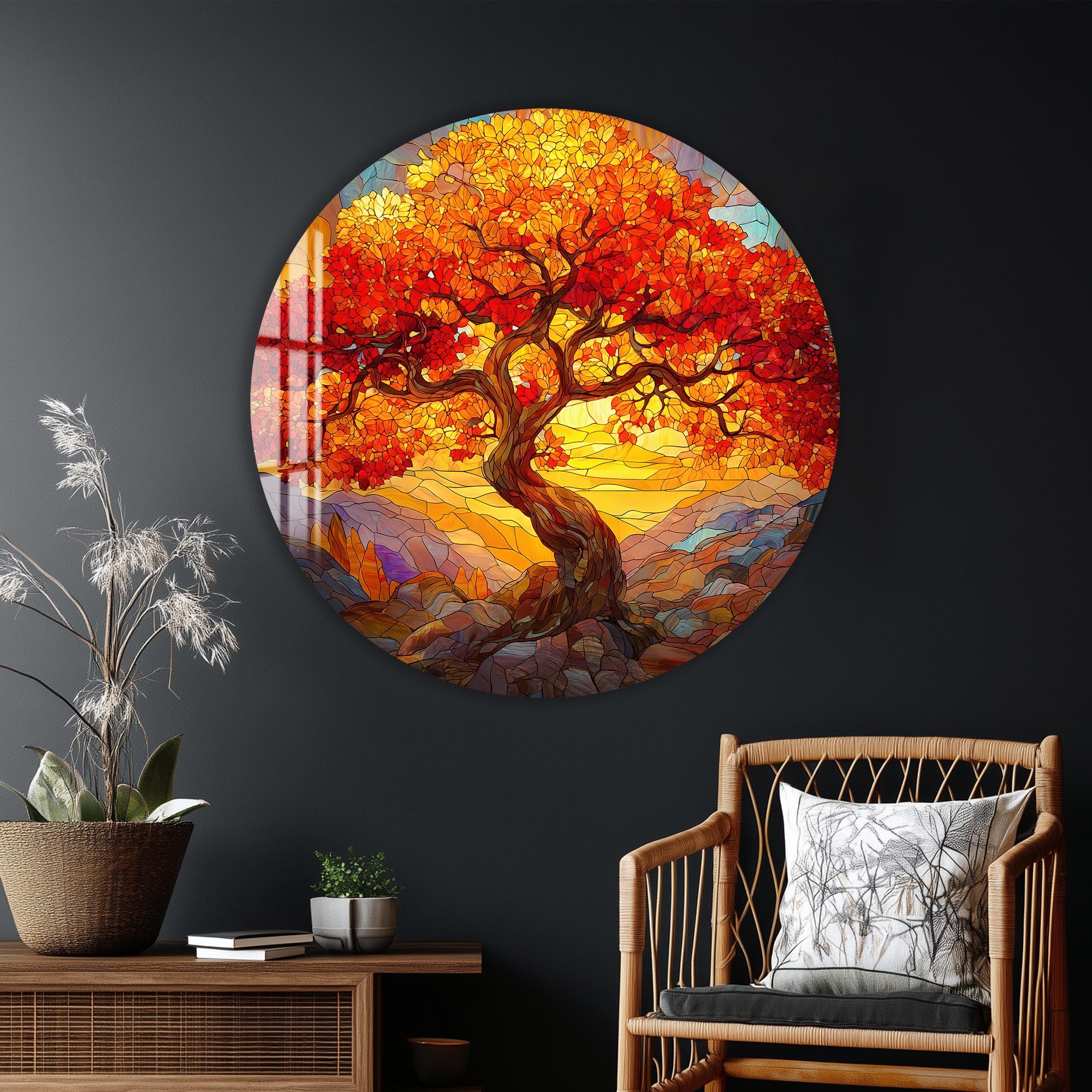 Artronauts Glass Print Autumn Tree Of Life - Tempered Glass Wall Art