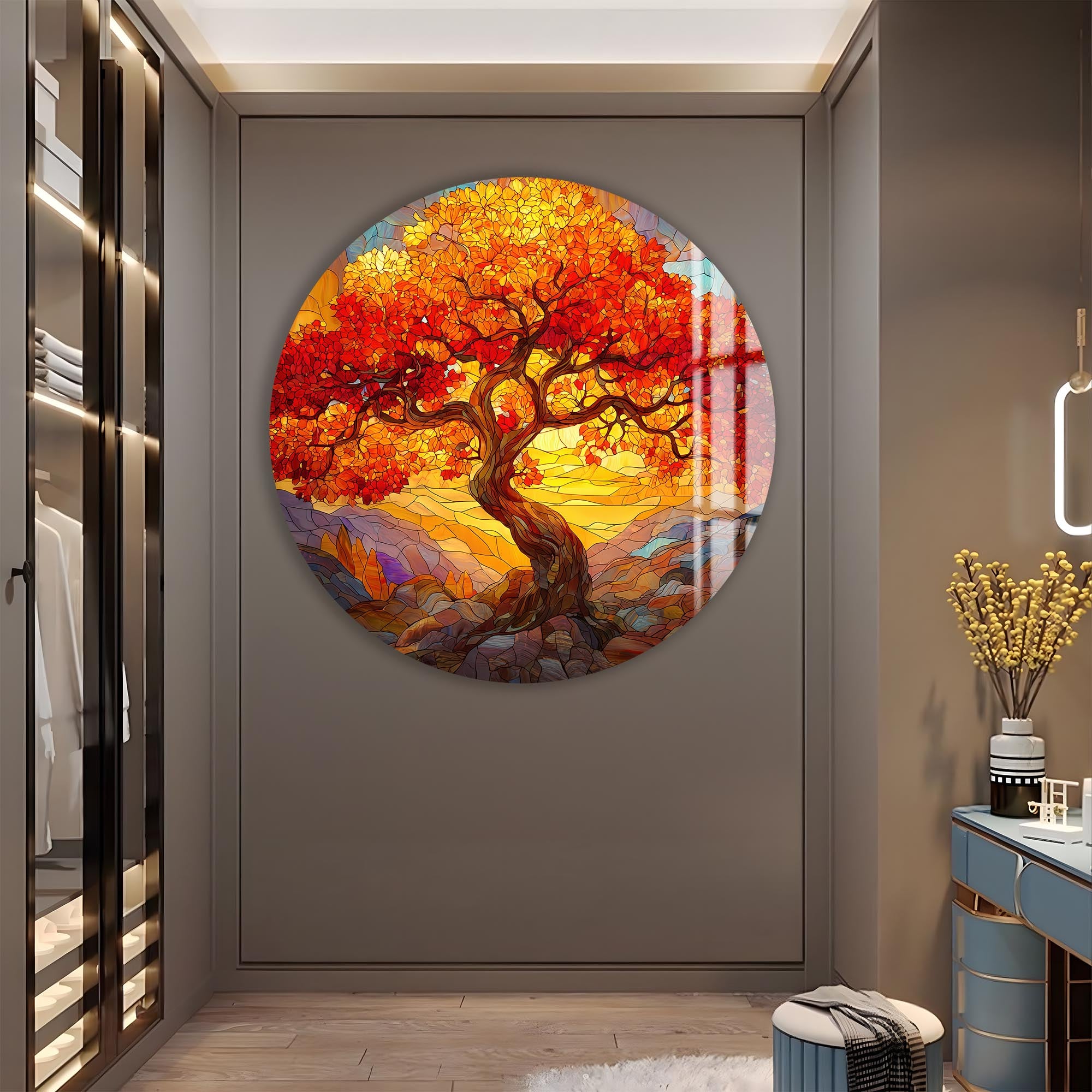 Artronauts Glass Print Autumn Tree Of Life - Tempered Glass Wall Art