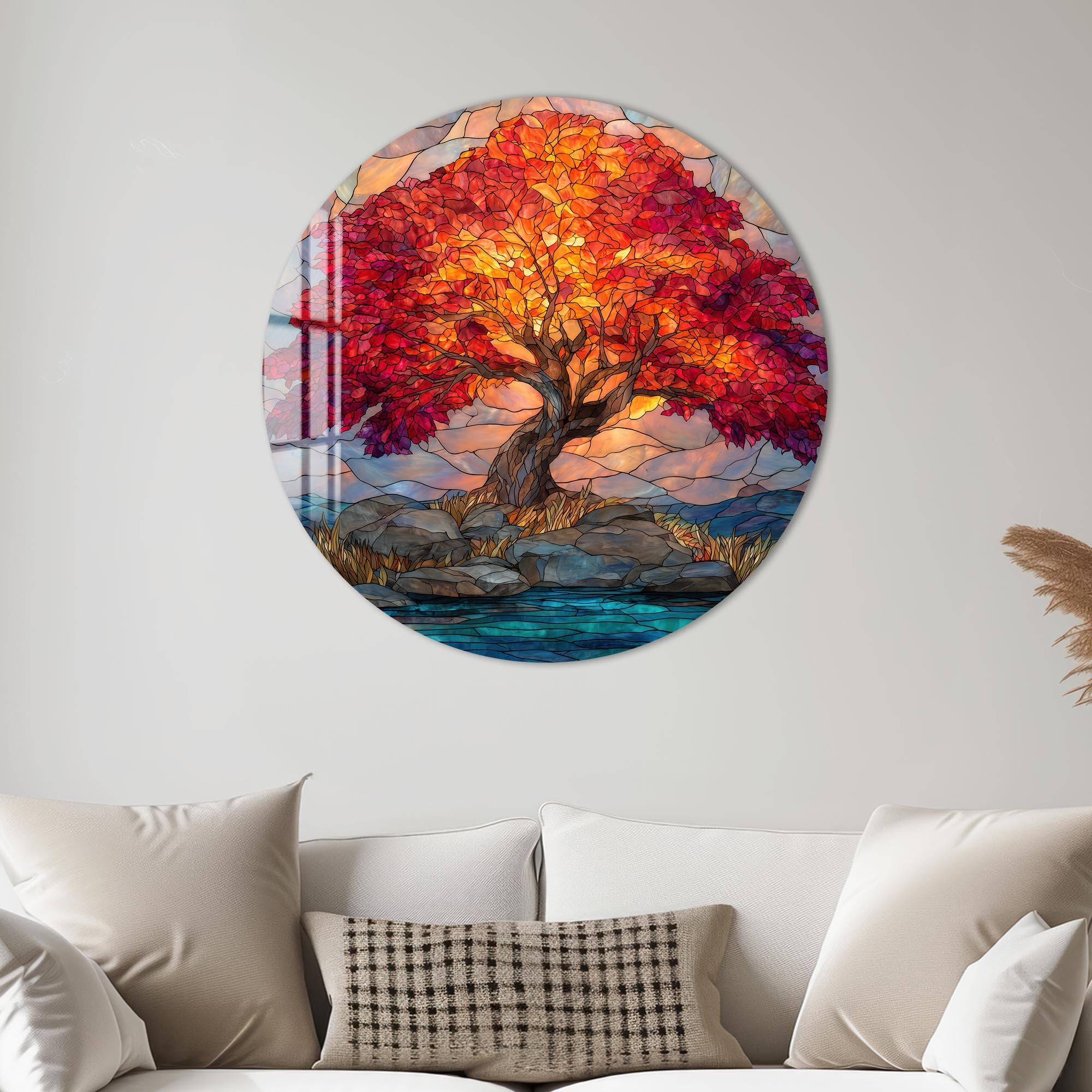Artronauts Glass Print Autumn Blaze Tree - Tempered Glass Wall Art