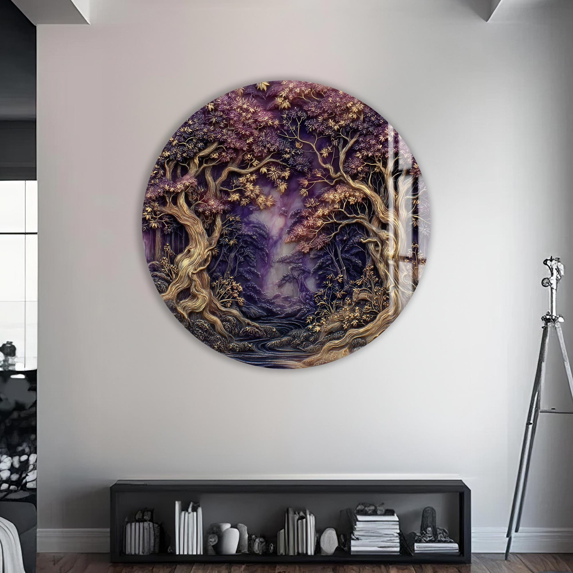 Artronauts Glass Print Enchanted Purple Forest - Tempered Glass Wall Art
