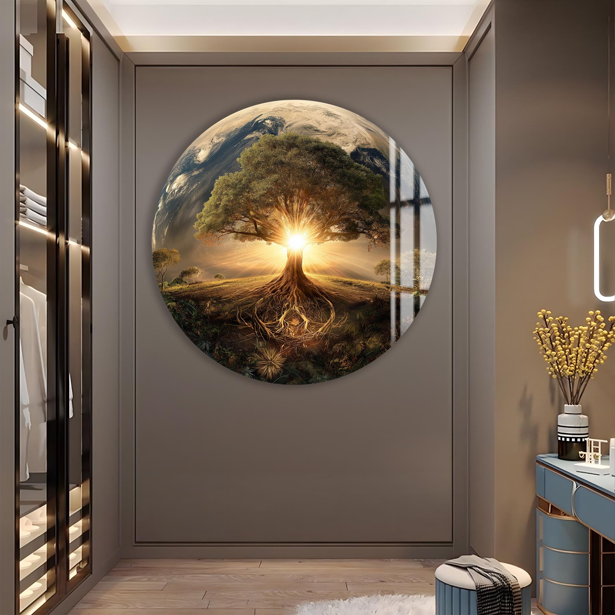 Artronauts Glass Print Celestial Light Tree - Tempered Glass Wall Art