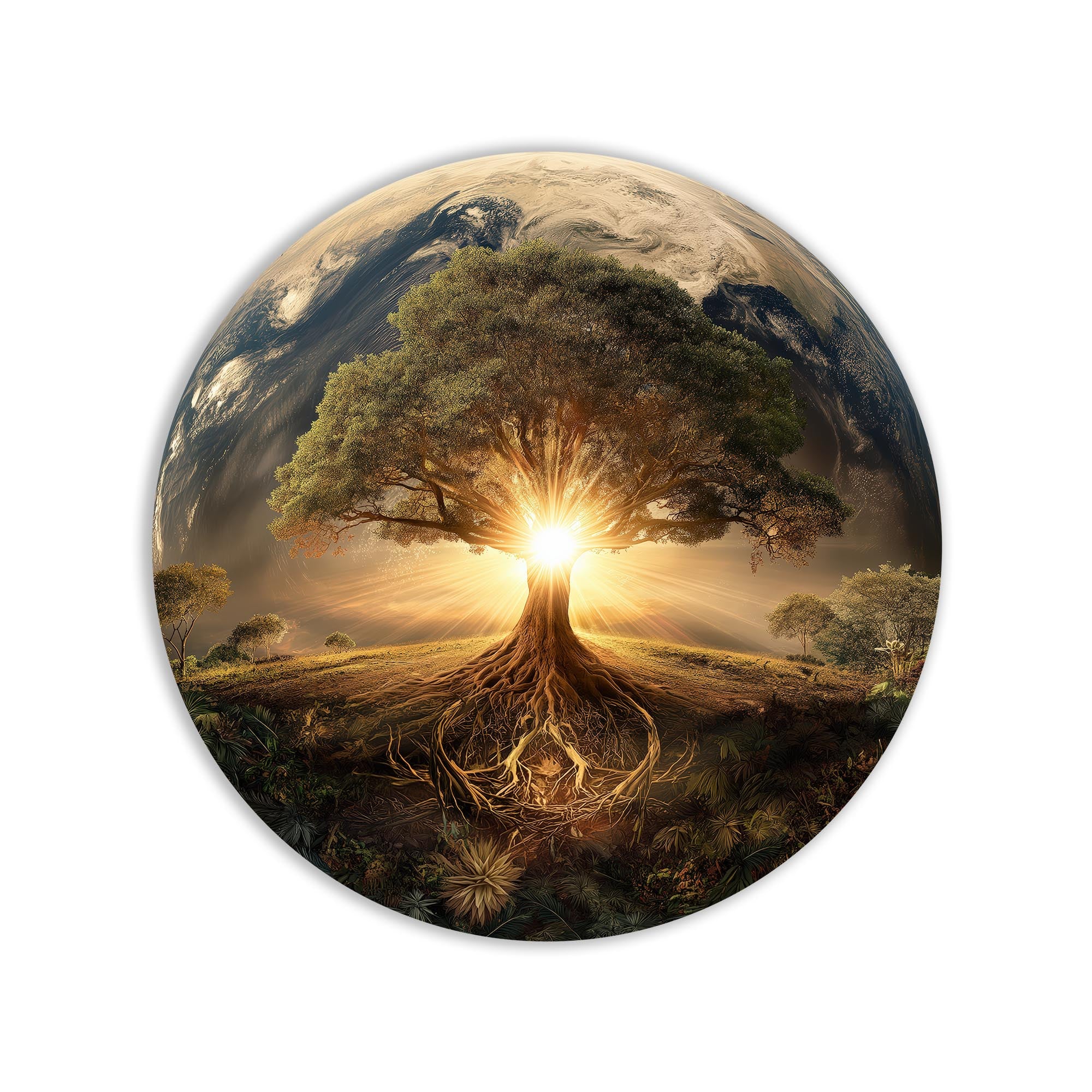 Artronauts Glass Print Celestial Light Tree - Tempered Glass Wall Art