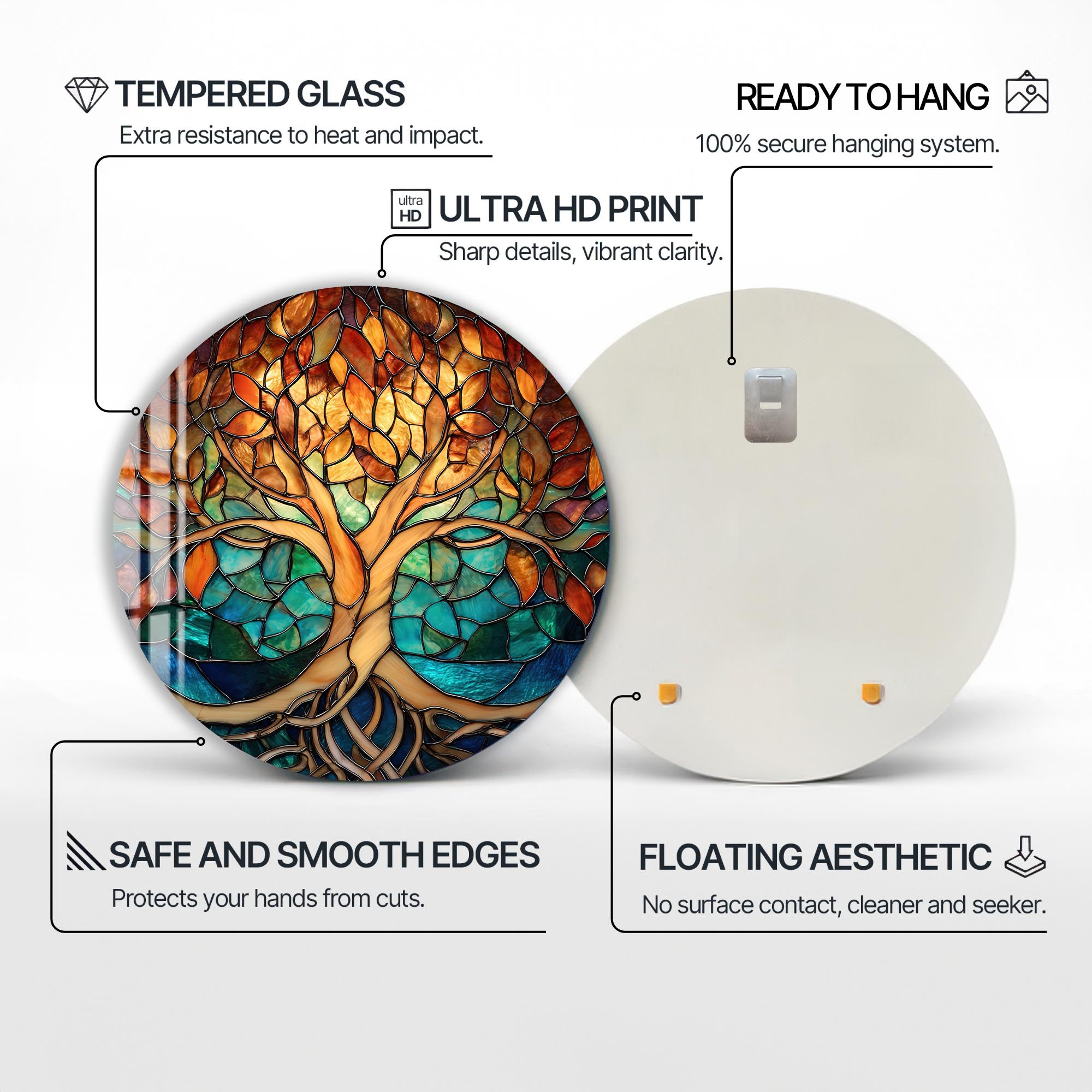 Artronauts Glass Print Autumn Stained Tree - Tempered Glass Wall Art