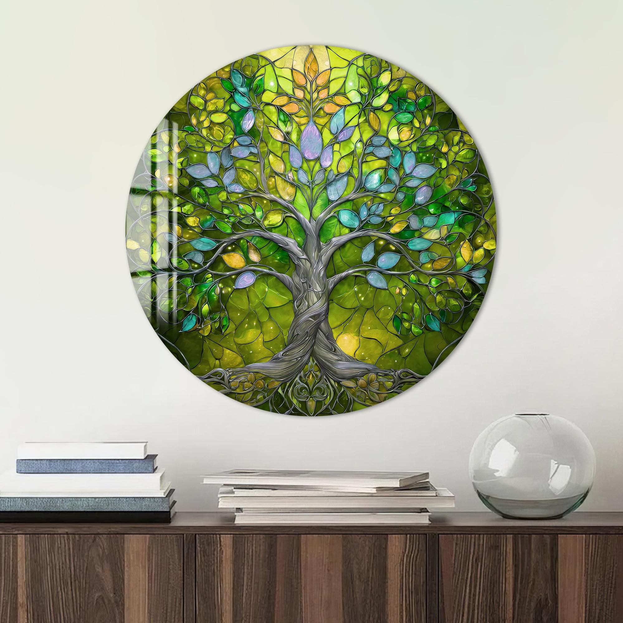 Artronauts Glass Print Emerald Life Tree - Tempered Glass Wall Art