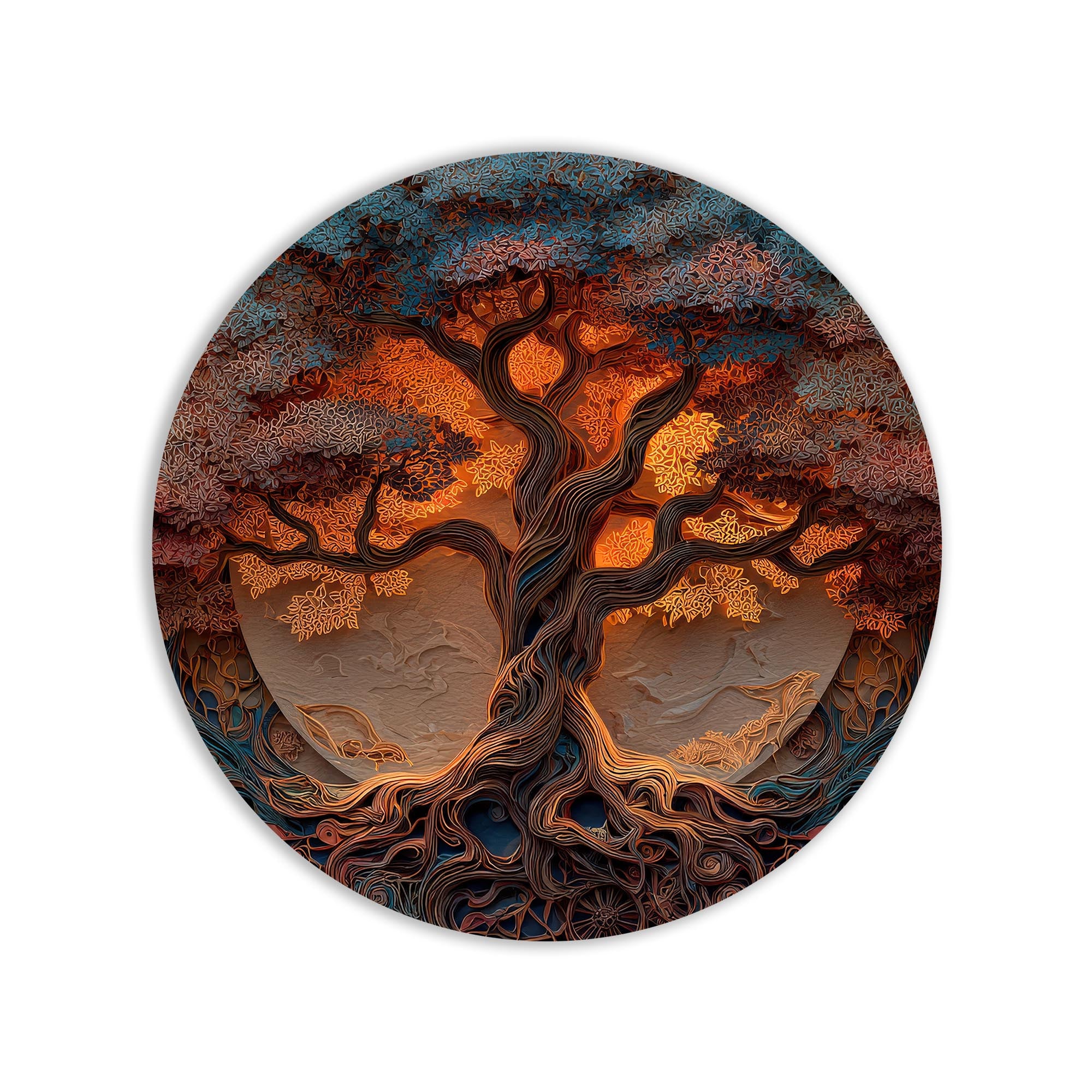 Artronauts Glass Print Twilight Ancient Tree - Tempered Glass Wall Art